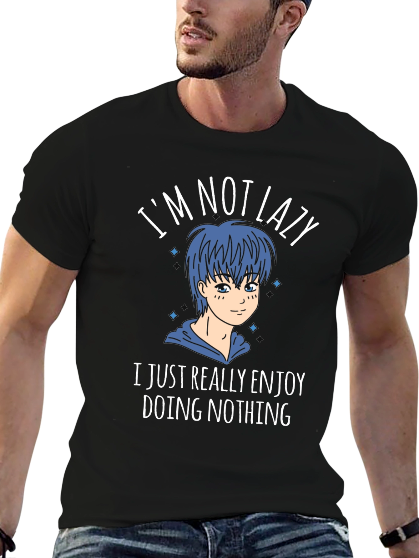 Im Not Lazy Graphic Tee - Anime Style