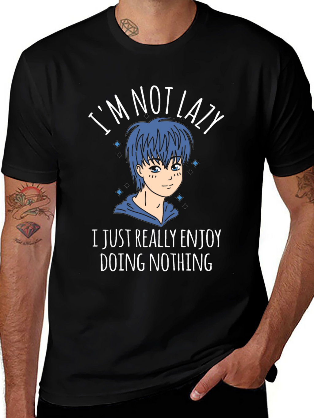 Im Not Lazy Graphic Tee - Anime Style
