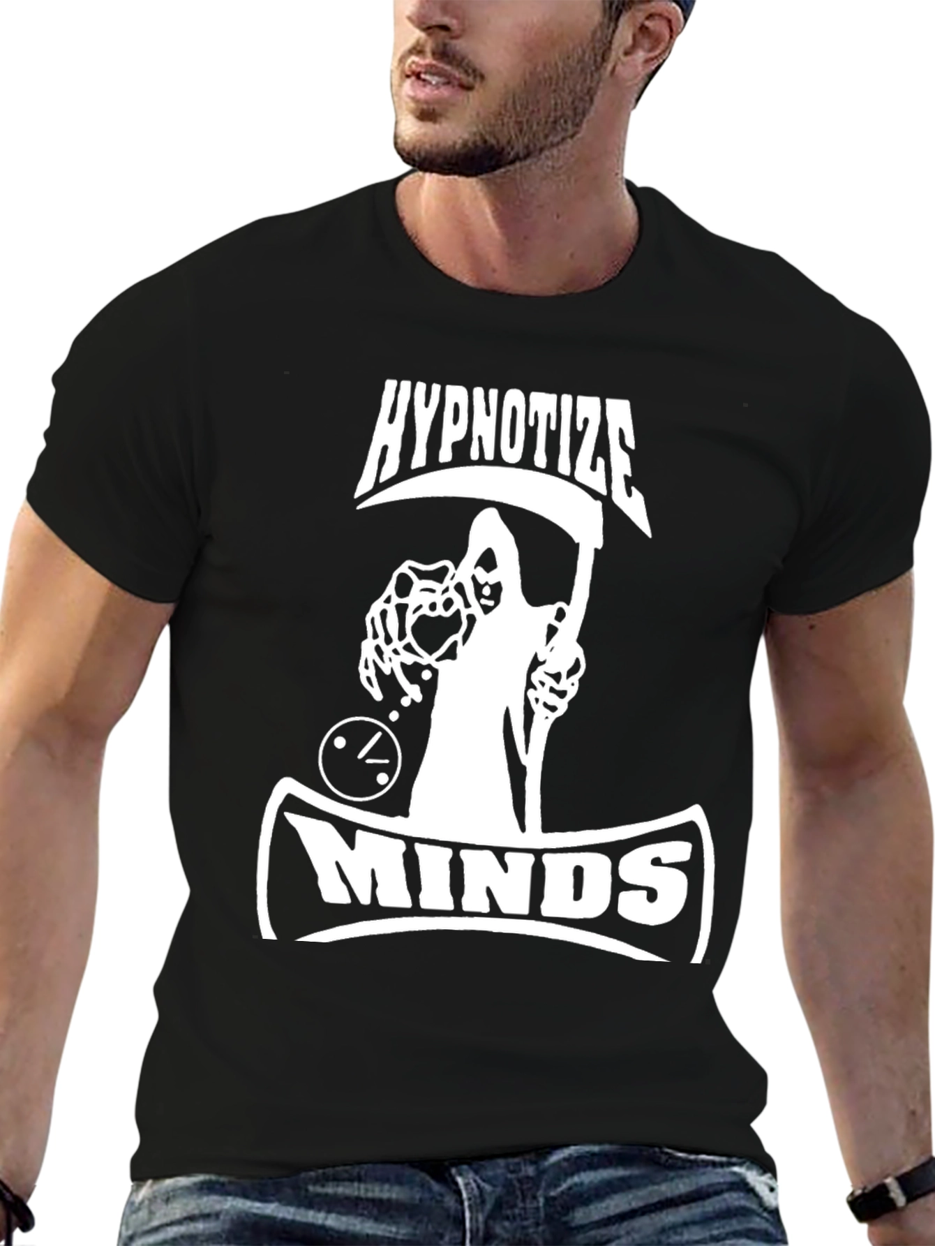 Hypnotize Minds Graphic T-Shirt - Black Cotton Tee