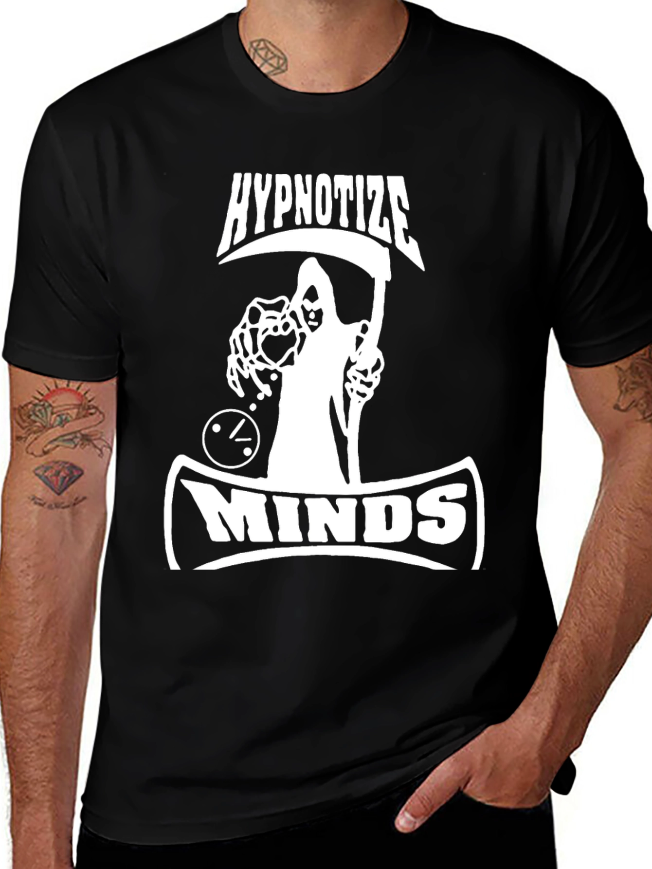 Hypnotize Minds Graphic T-Shirt - Black Cotton Tee