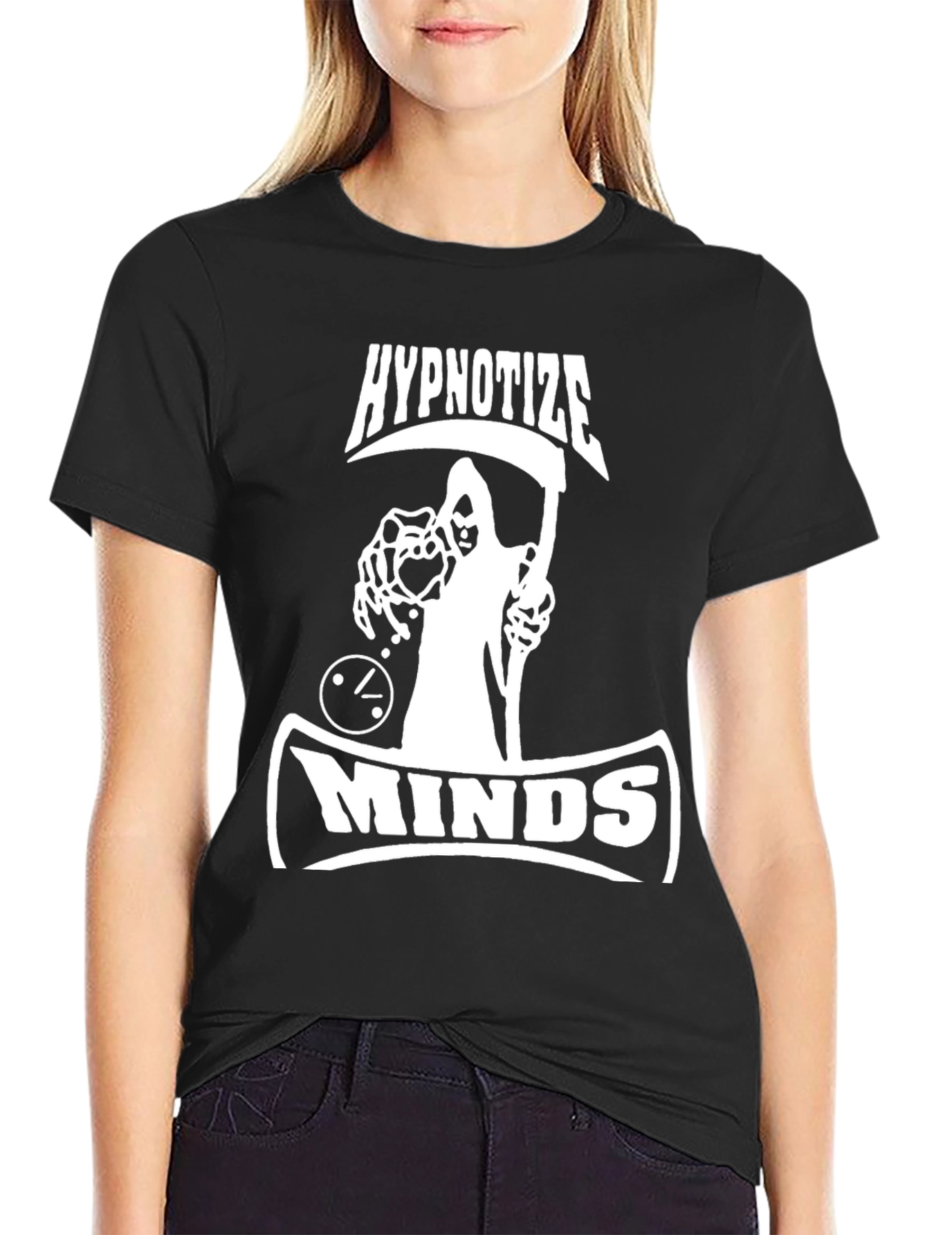 Hypnotize Minds Graphic T-Shirt - Black Cotton Tee