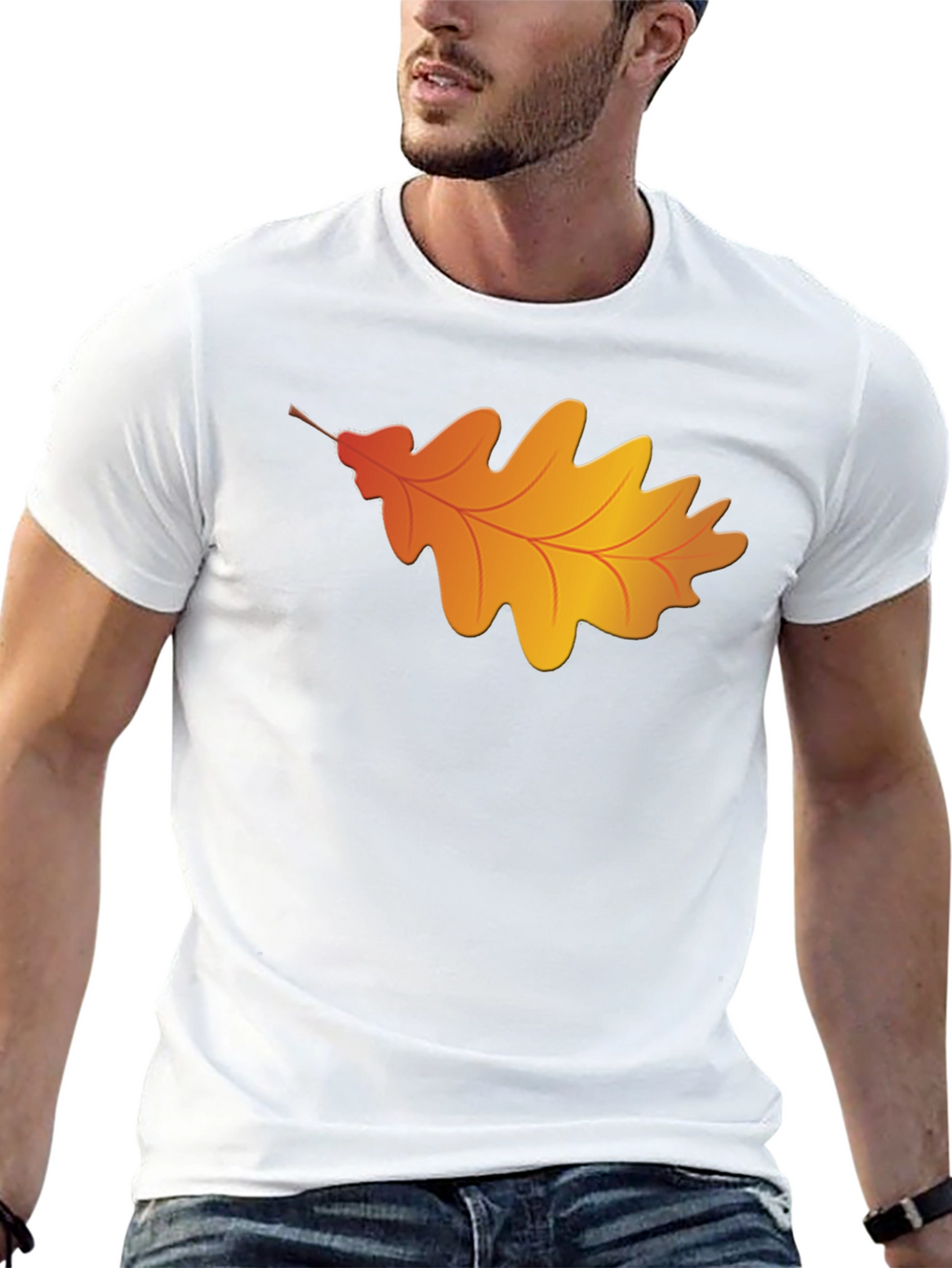 Autumn Leaf Graphic T-Shirt - Classic Black