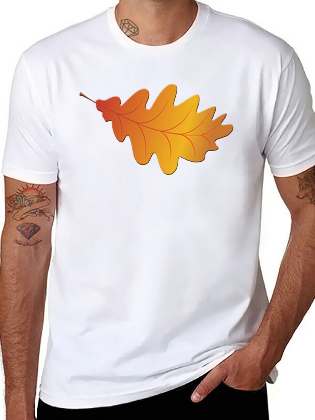 Autumn Leaf Graphic T-Shirt - Classic Black