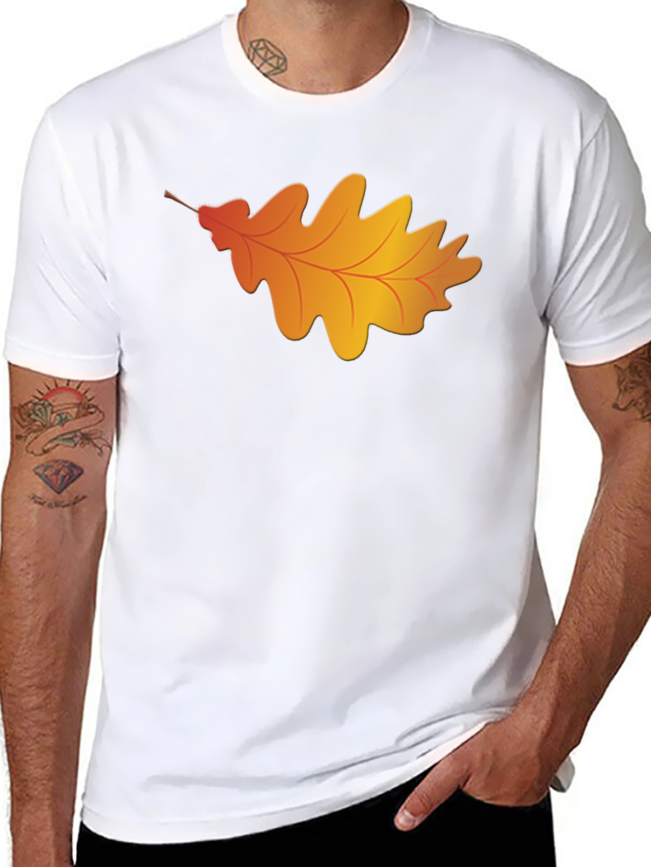 Autumn Leaf Graphic T-Shirt - Classic Black