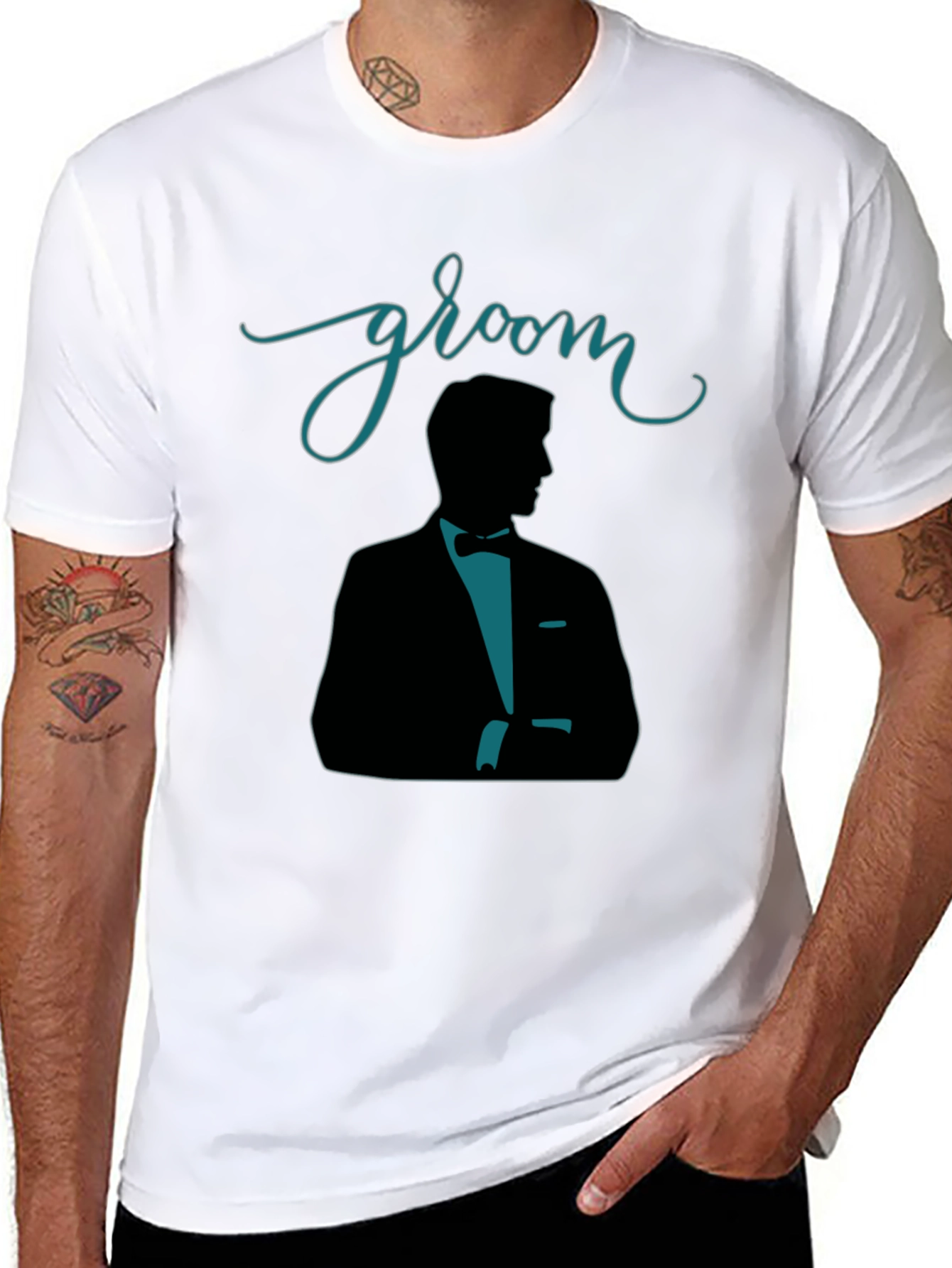 Groom Silhouette Black T-Shirt