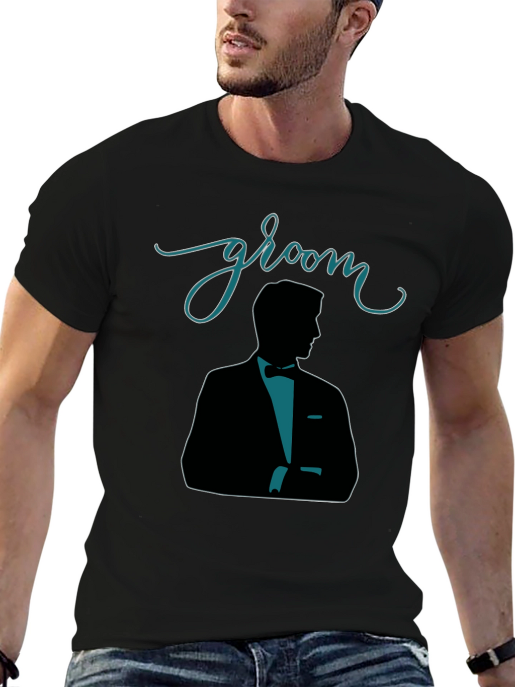 Groom Silhouette Black T-Shirt