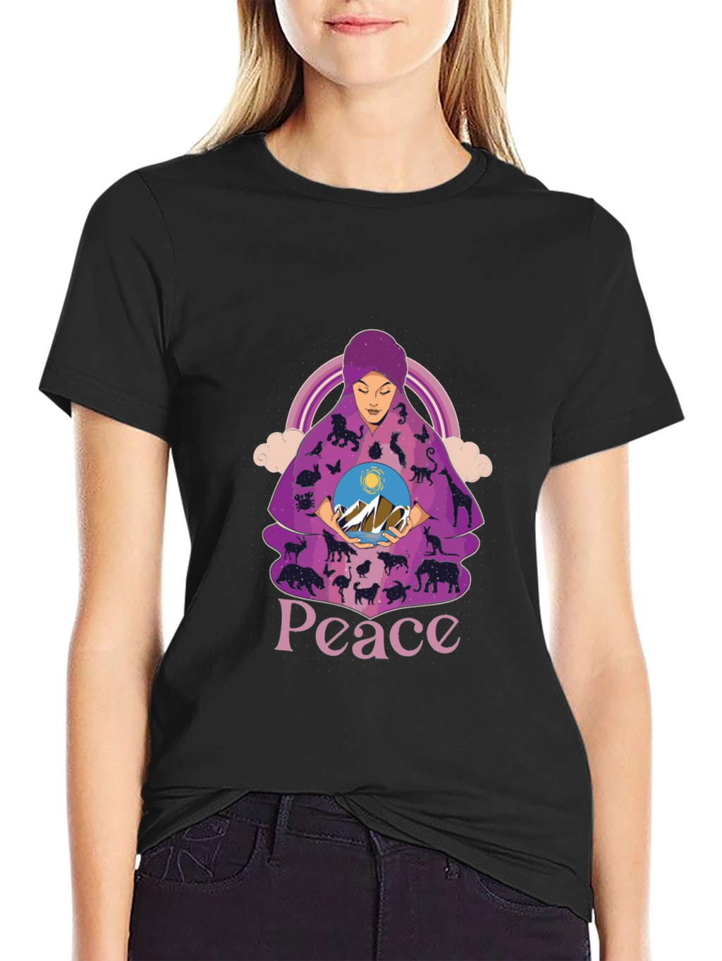 Peace & Harmony T-Shirt Animal Motif