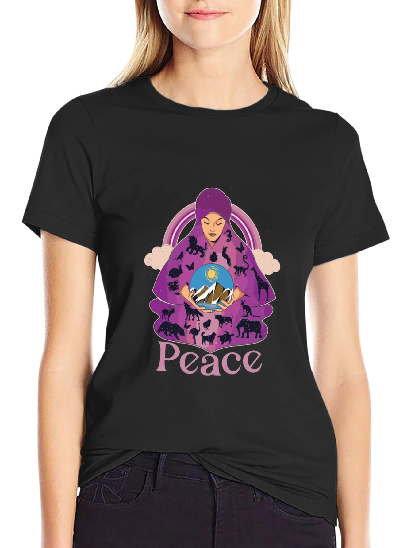 Peace & Harmony T-Shirt Animal Motif