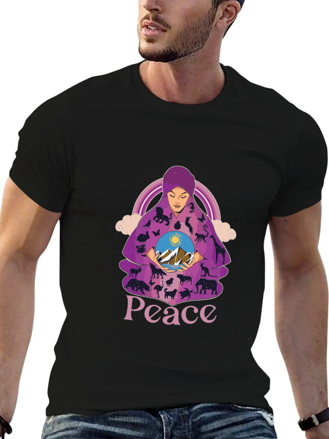 Peace & Harmony T-Shirt Animal Motif