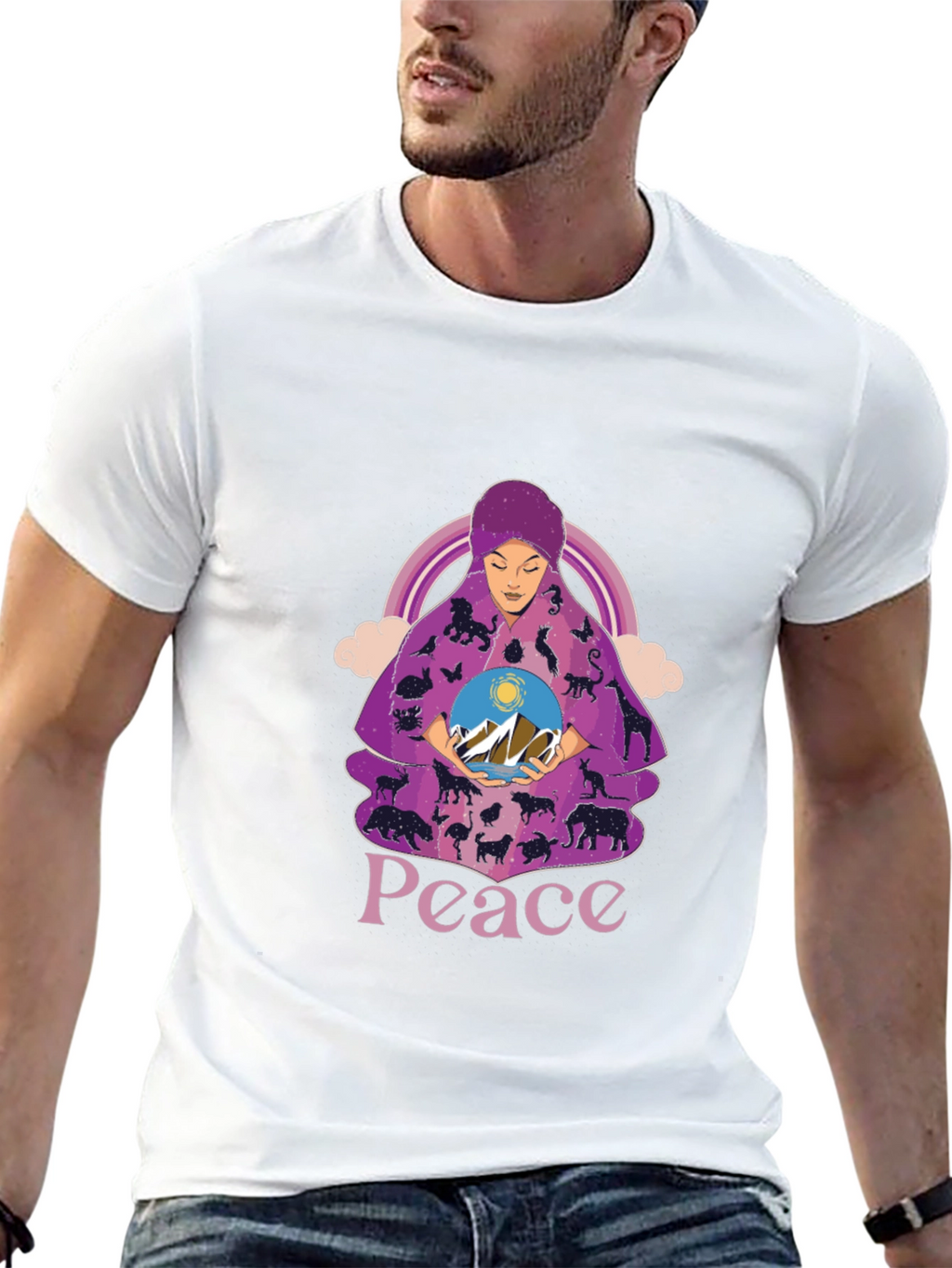 Peace & Harmony T-Shirt Animal Motif