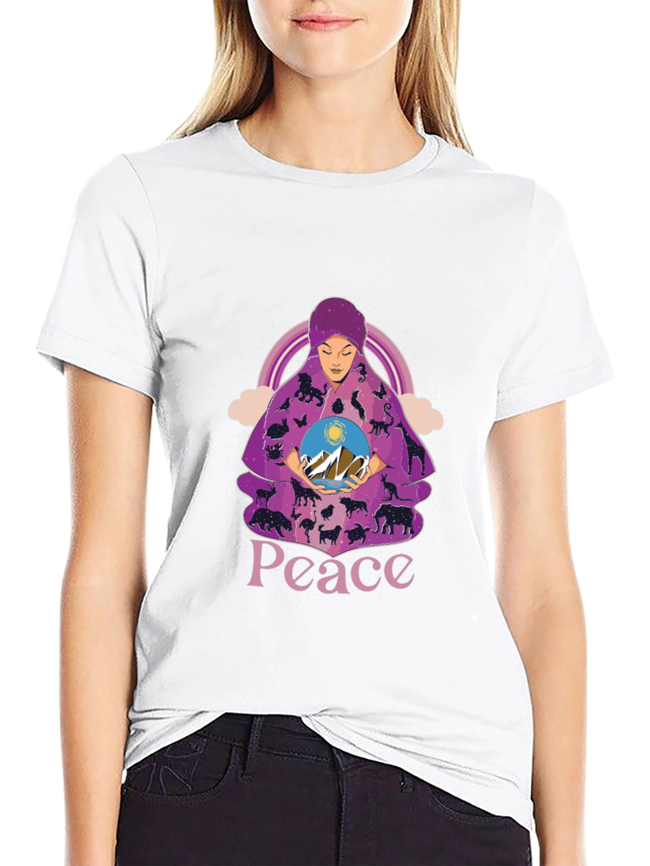 Peace & Harmony T-Shirt Animal Motif