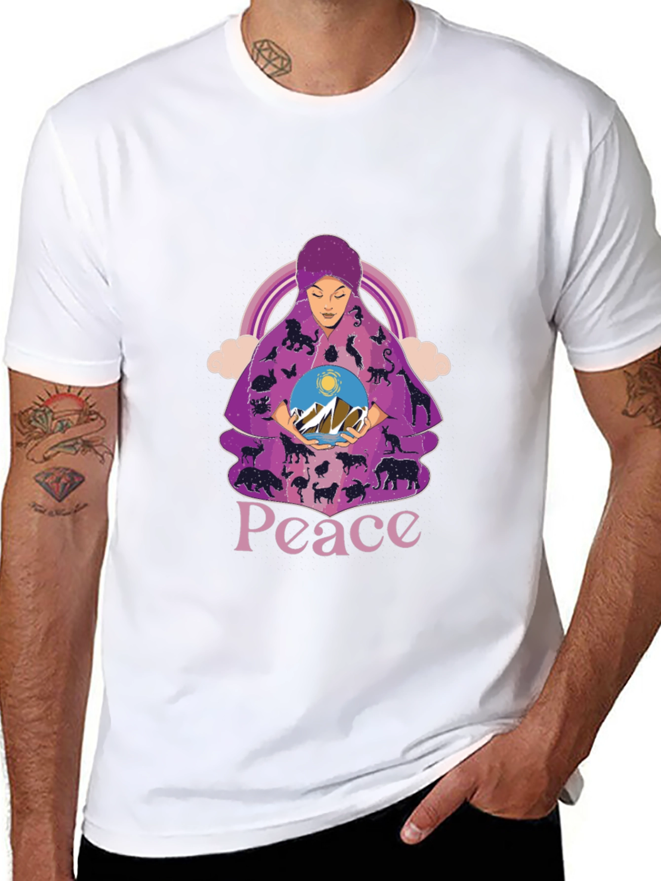 Peace & Harmony T-Shirt Animal Motif