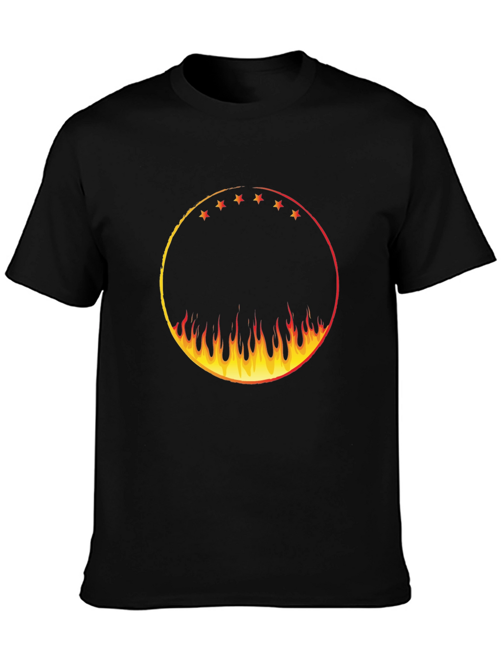 Fiery Circle Graphic Tee - Black