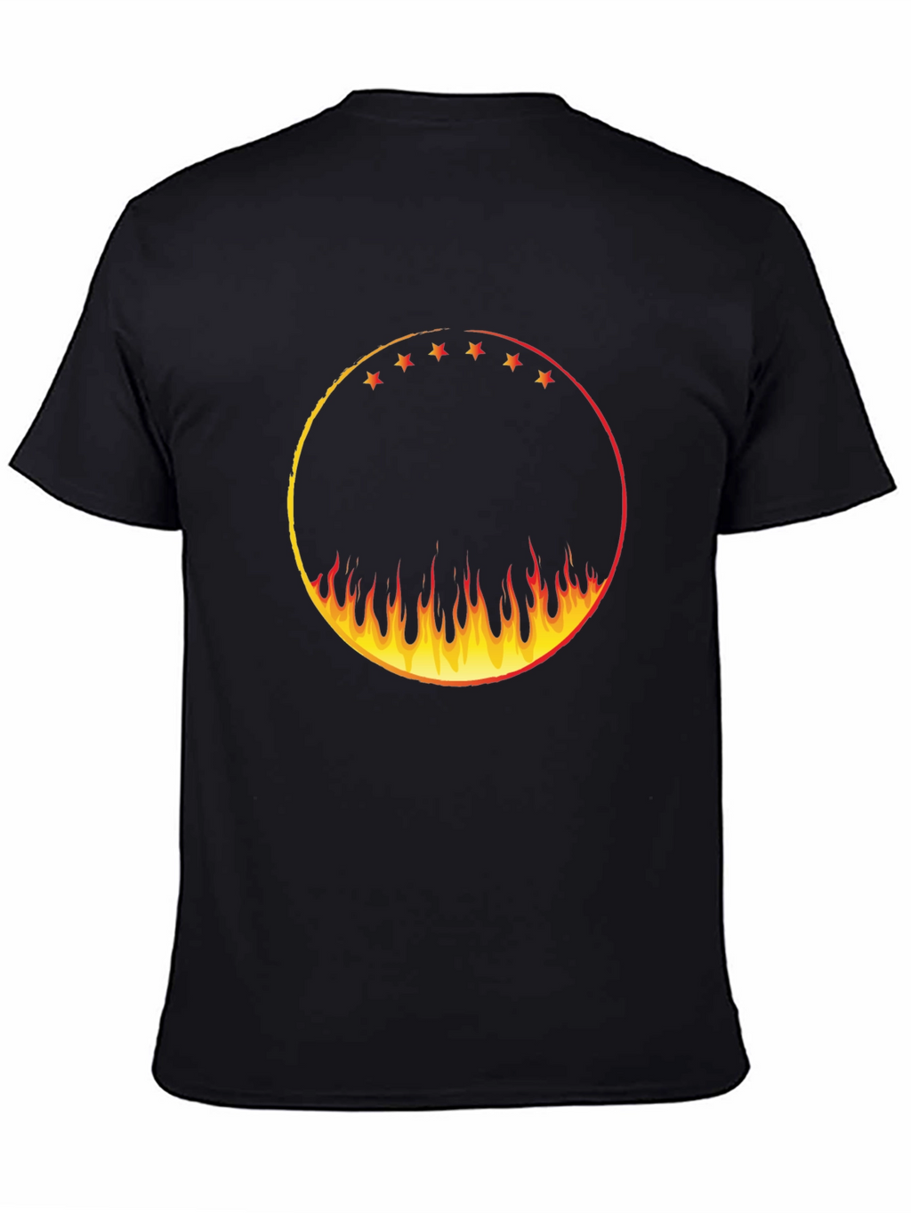 Fiery Circle Graphic Tee - Black