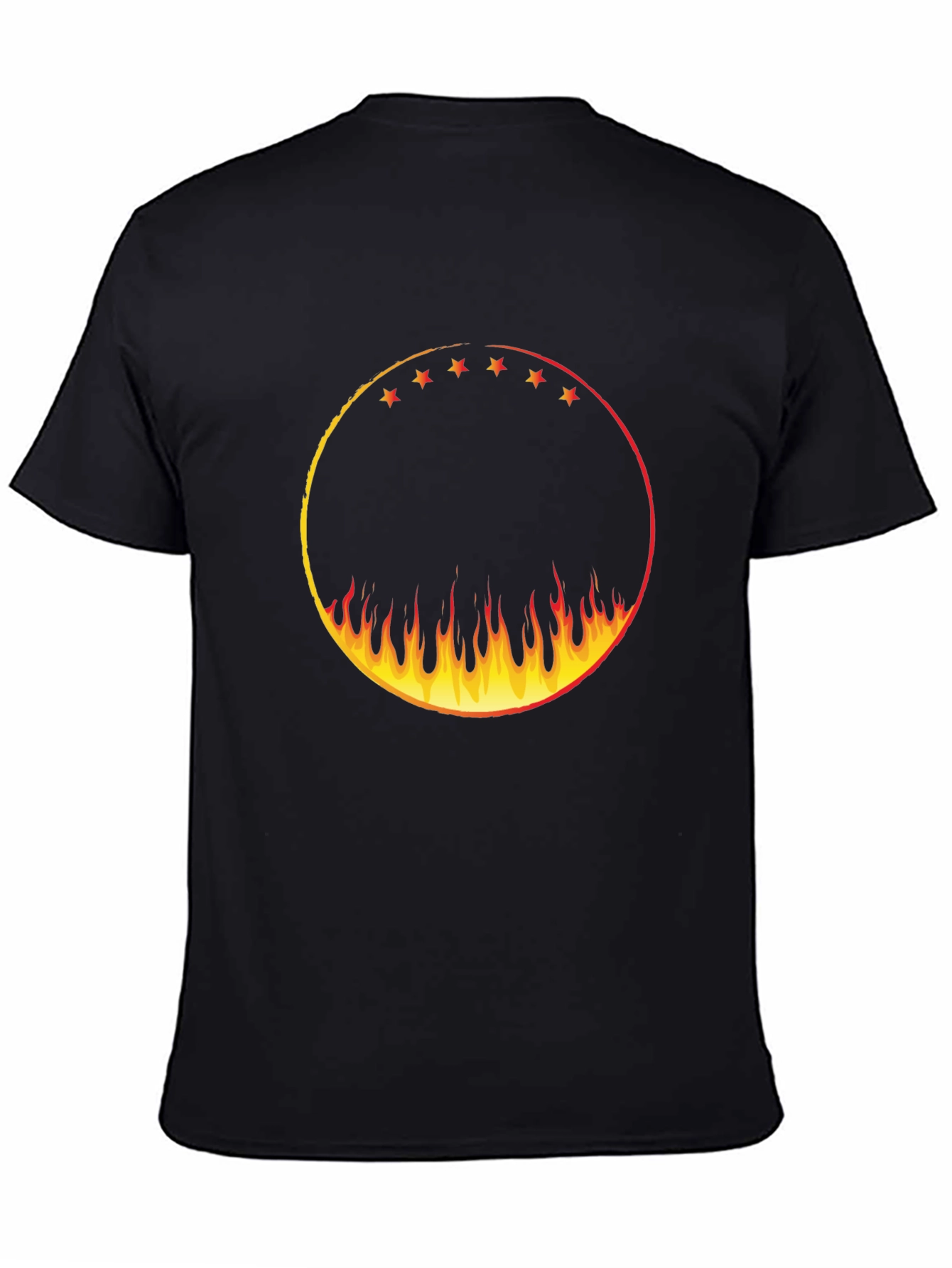 Fiery Circle Graphic Tee - Black