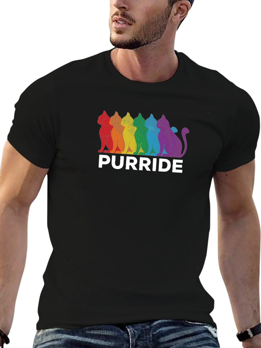 Pride Purride T-Shirt - Rainbow Cat LGBTQ Tee