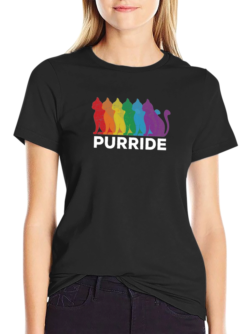 Pride Purride T-Shirt - Rainbow Cat LGBTQ Tee