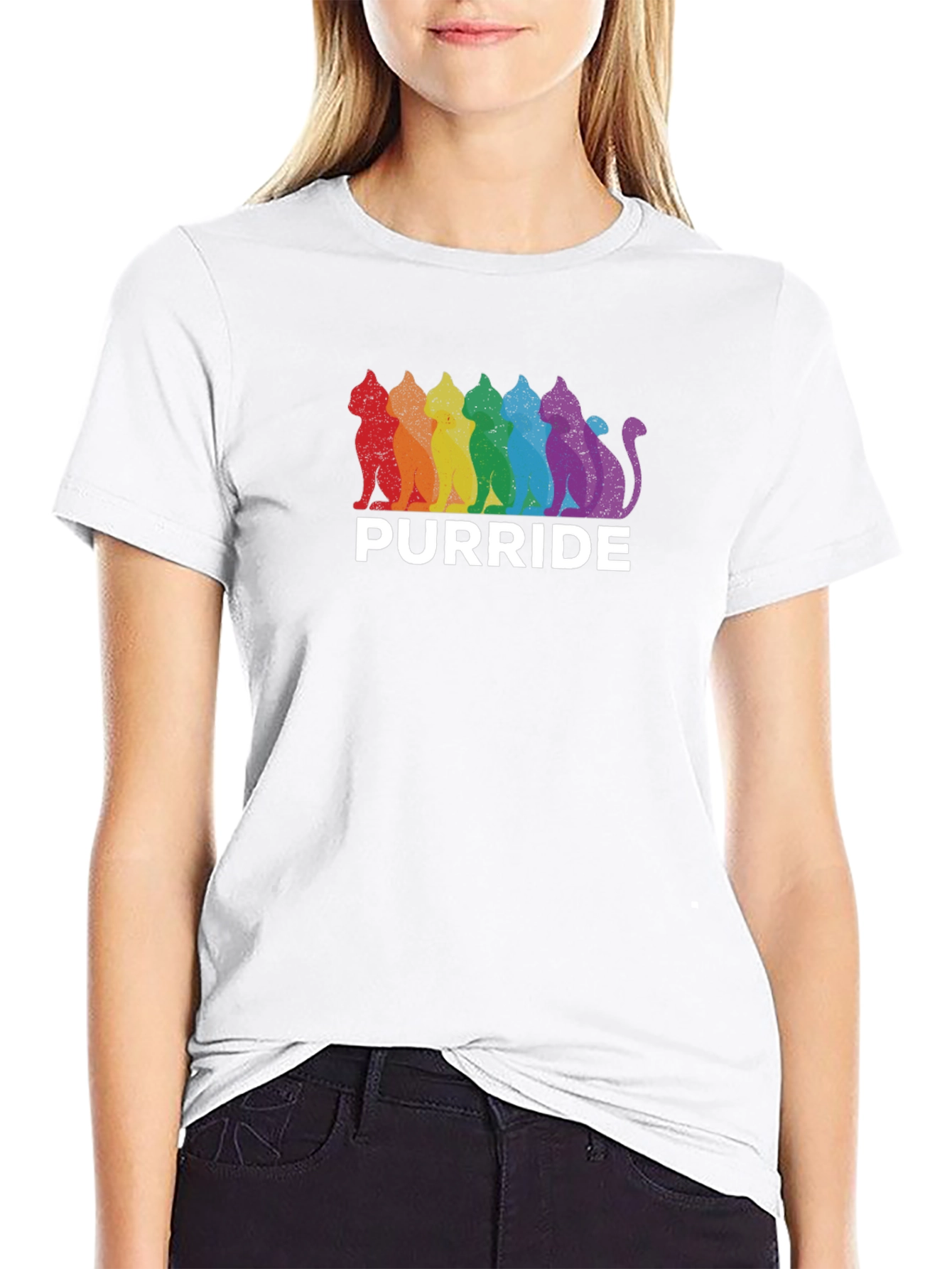 Pride Purride T-Shirt - Rainbow Cat LGBTQ Tee
