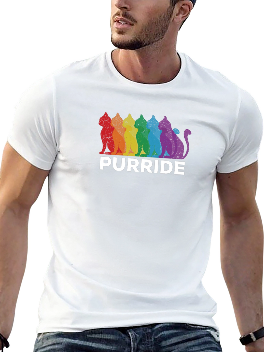 Pride Purride T-Shirt - Rainbow Cat LGBTQ Tee