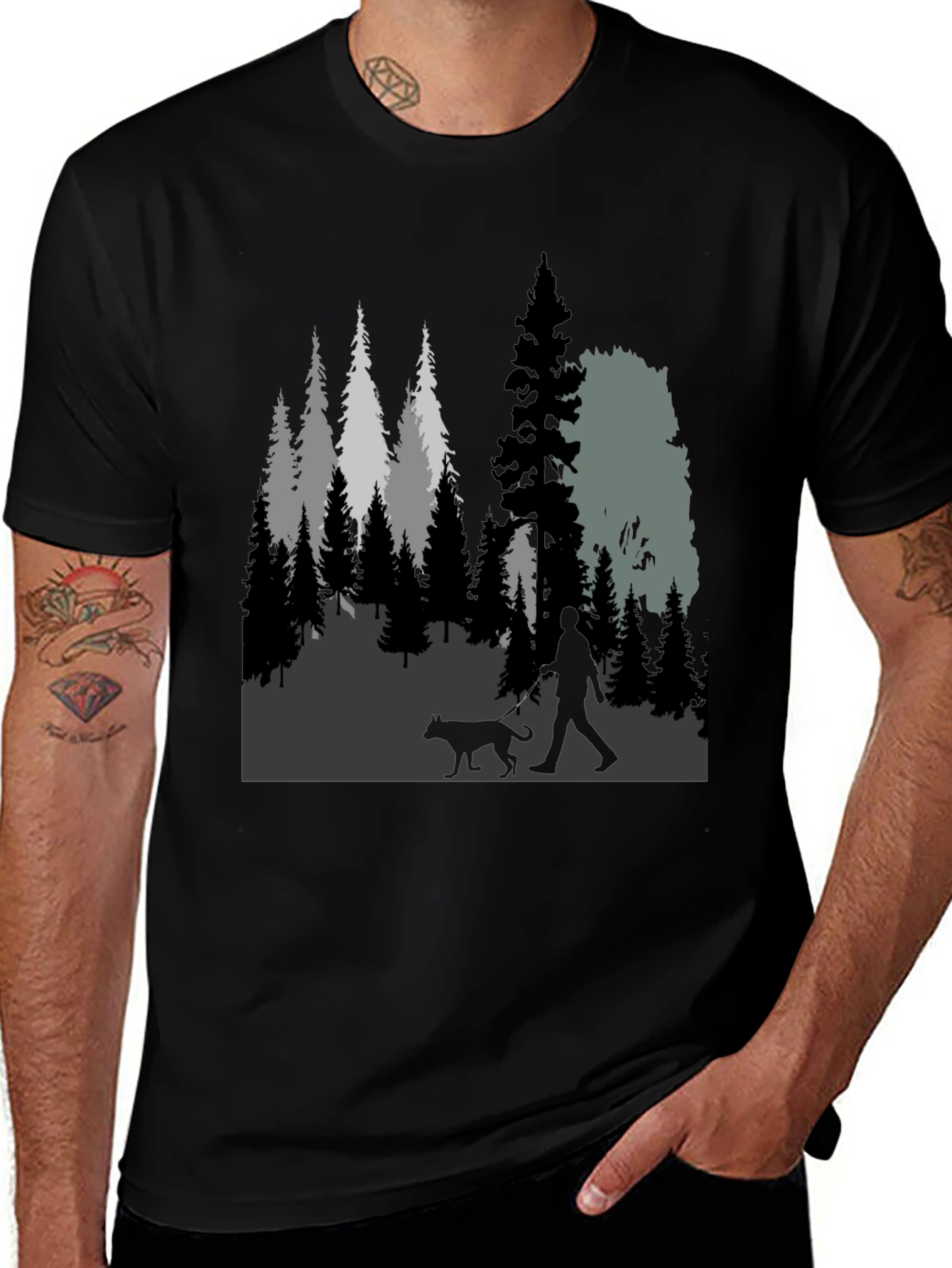 Nature Walk Graphic Tee - Forest Silhouette