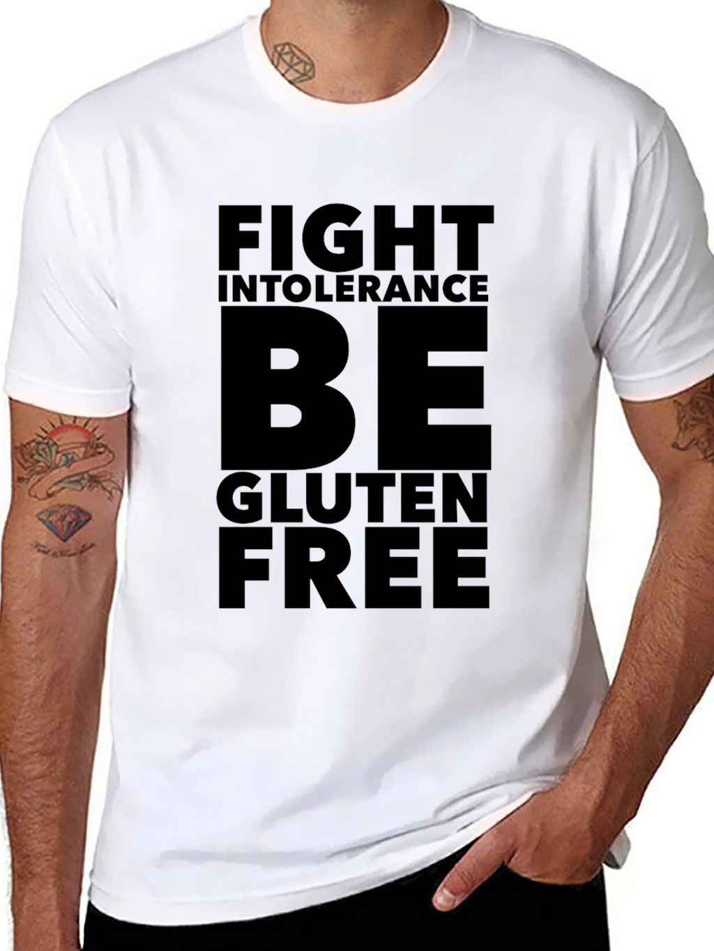 Fight Intolerance Be Gluten Free Black T-Shirt