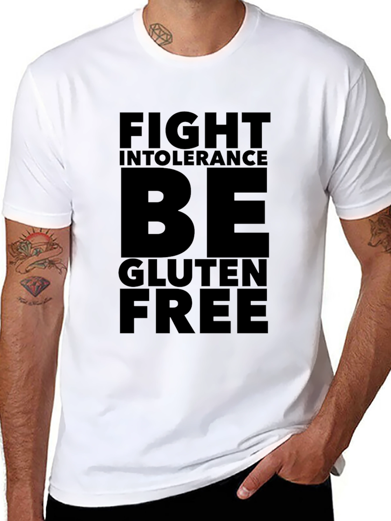 Fight Intolerance Be Gluten Free Black T-Shirt