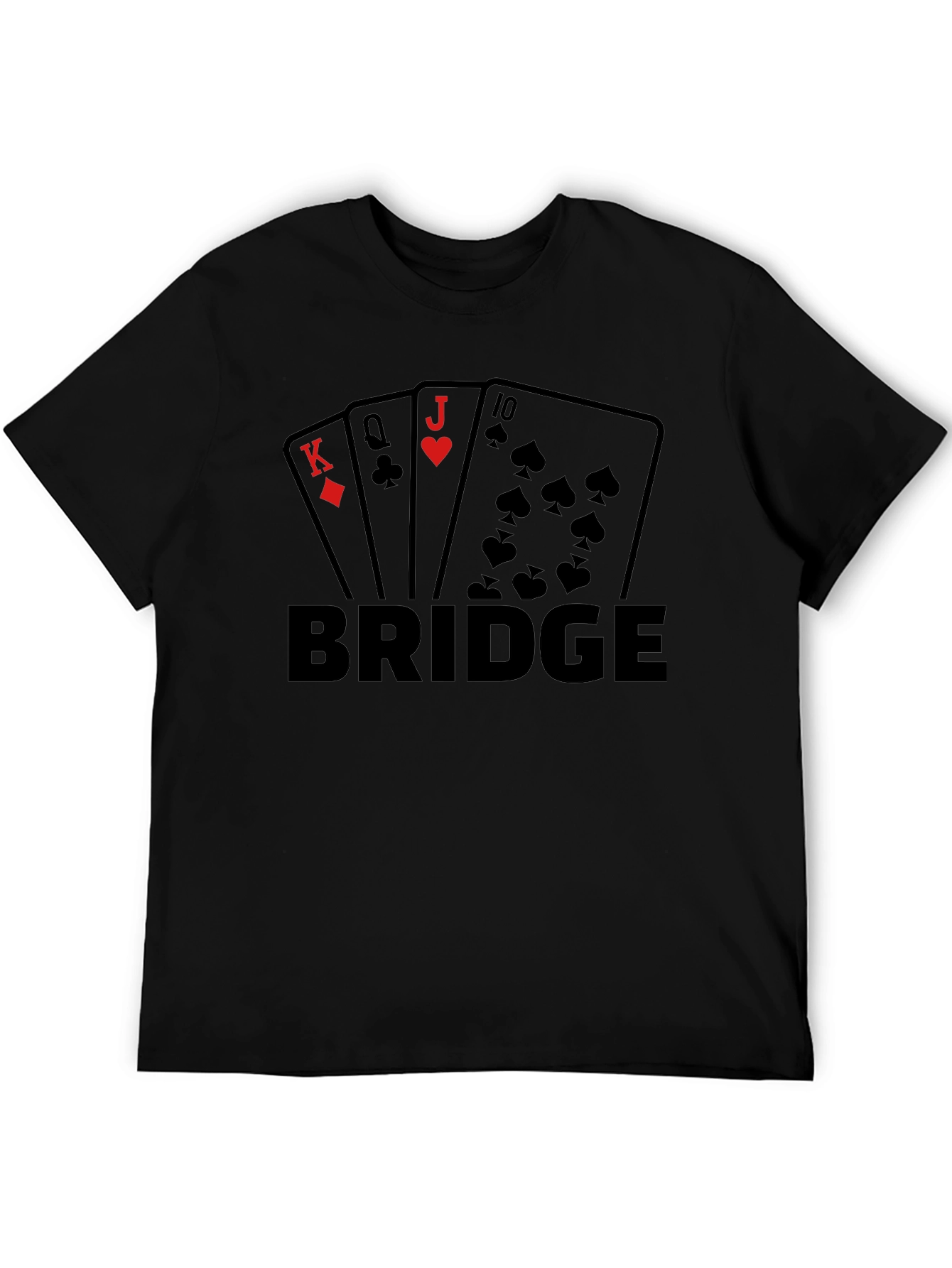 Bridge Card Game T-Shirt - King Queen Jack & 10