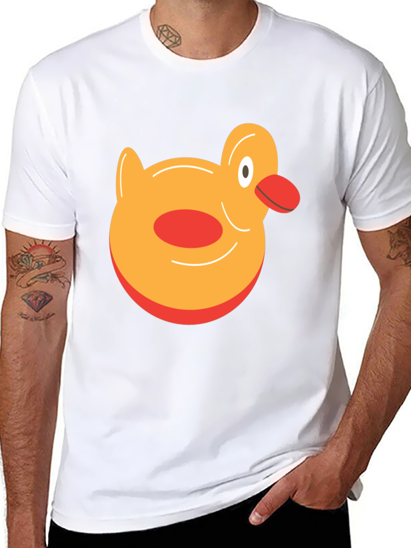 Duck Graphic Tee - Black Cotton T-Shirt