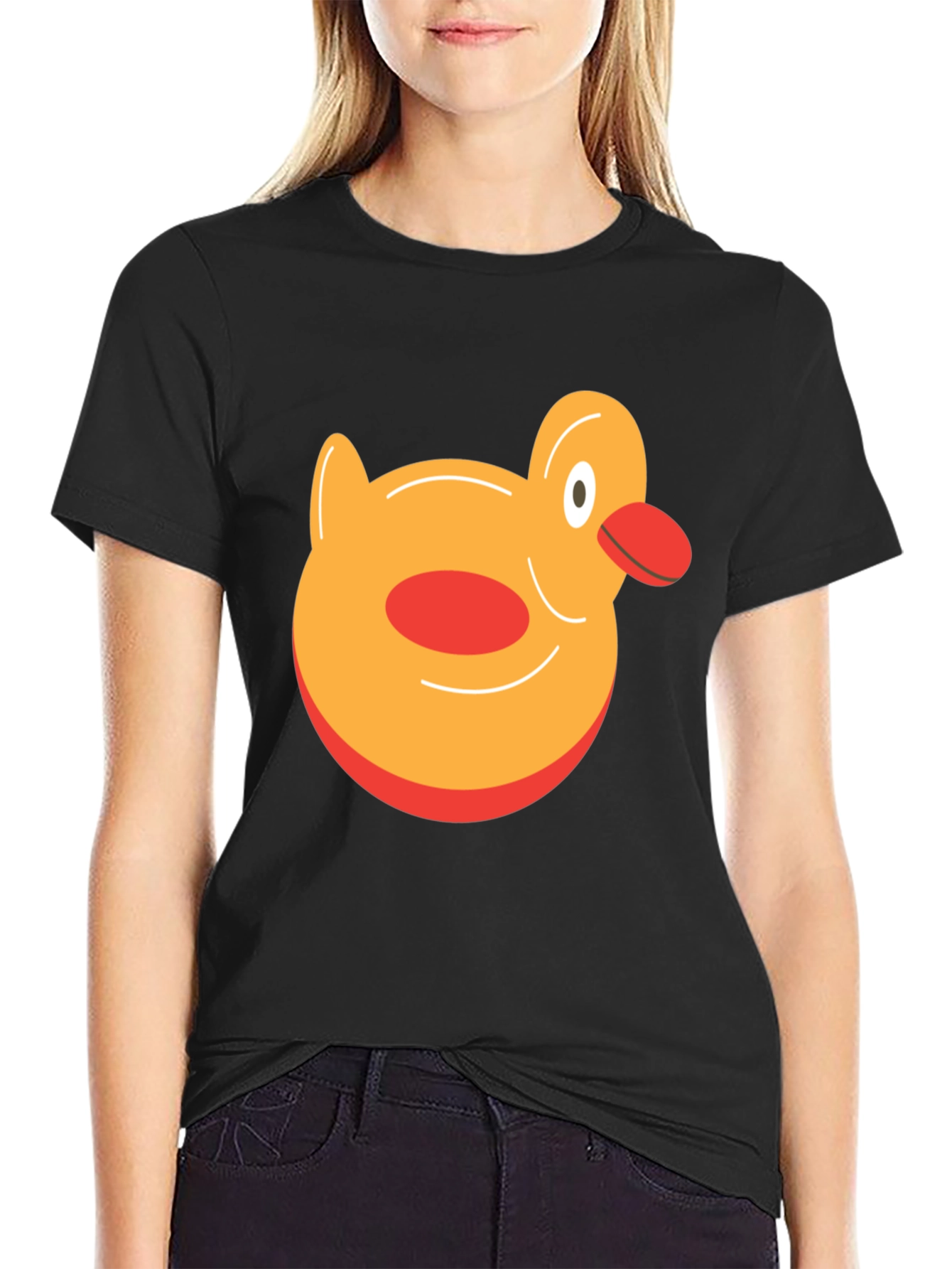 Duck Graphic Tee - Black Cotton T-Shirt