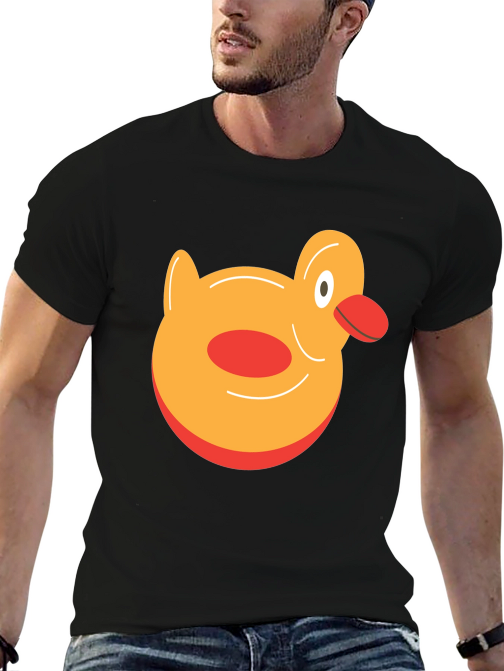 Duck Graphic Tee - Black Cotton T-Shirt