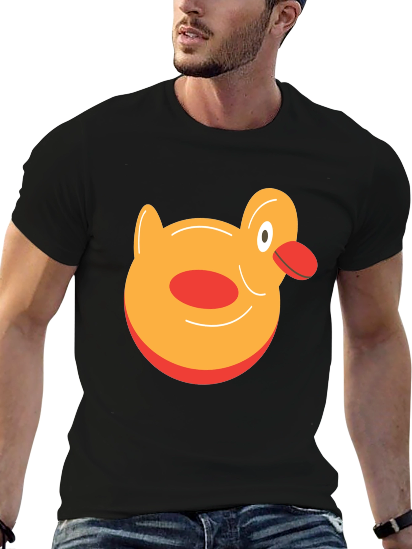 Duck Graphic Tee - Black Cotton T-Shirt
