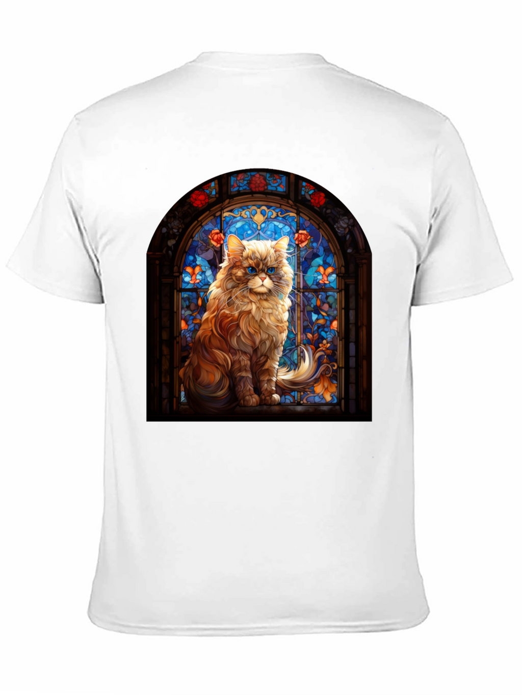 Cat Stained Glass Graphic Black Tee
