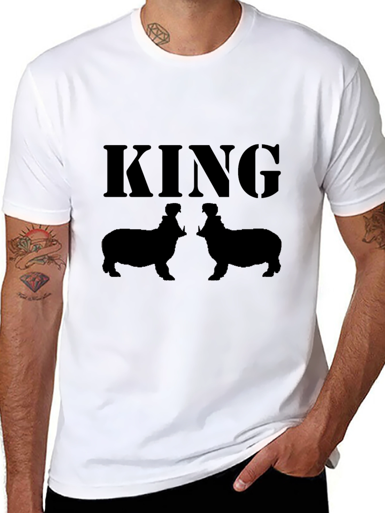 King Hippo T-Shirt - Black Graphic Tee