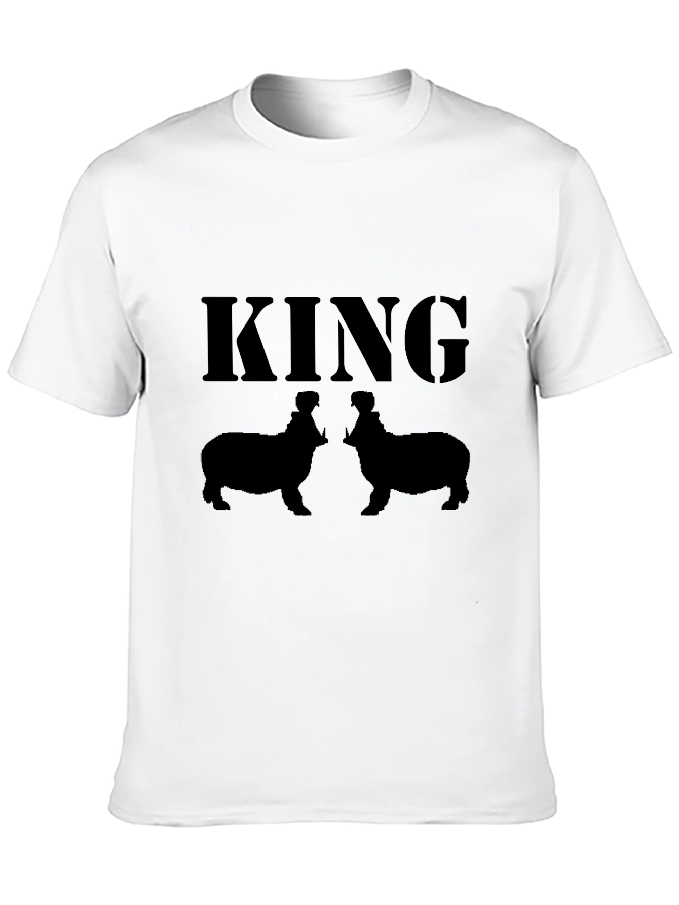 King Hippo T-Shirt - Black Graphic Tee