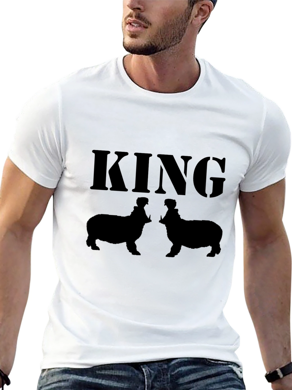 King Hippo T-Shirt - Black Graphic Tee