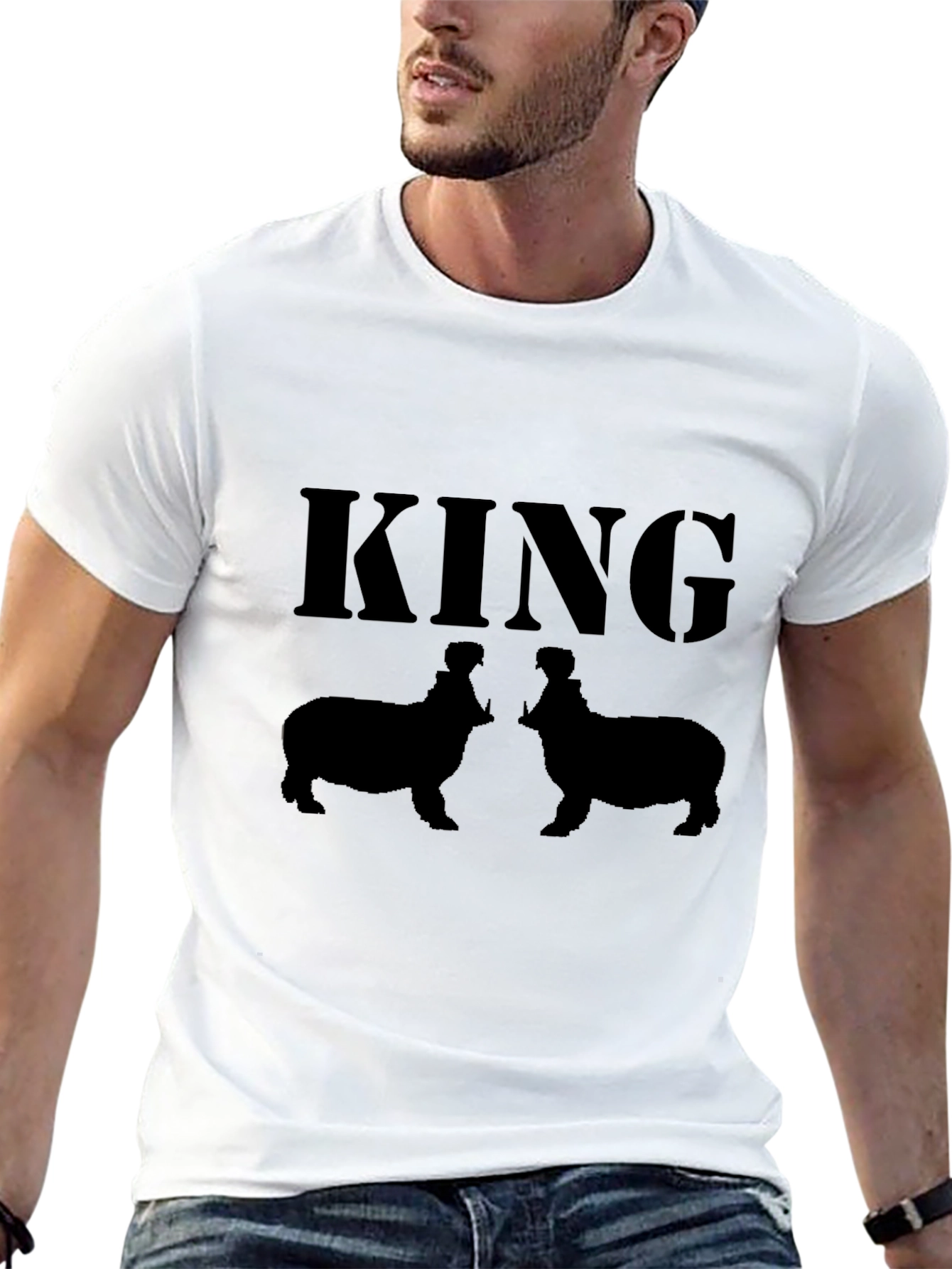 King Hippo T-Shirt - Black Graphic Tee