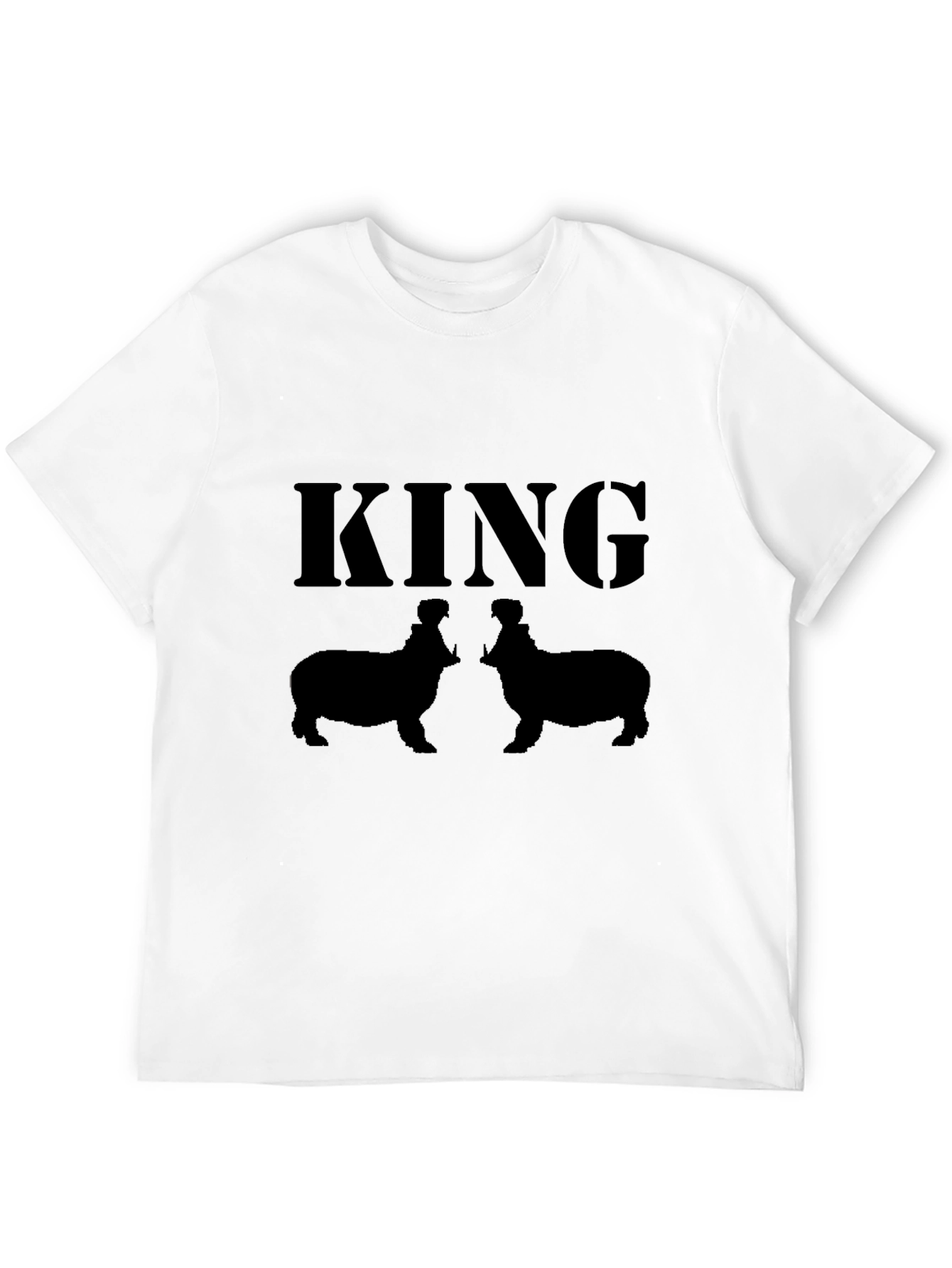 King Hippo T-Shirt - Black Graphic Tee