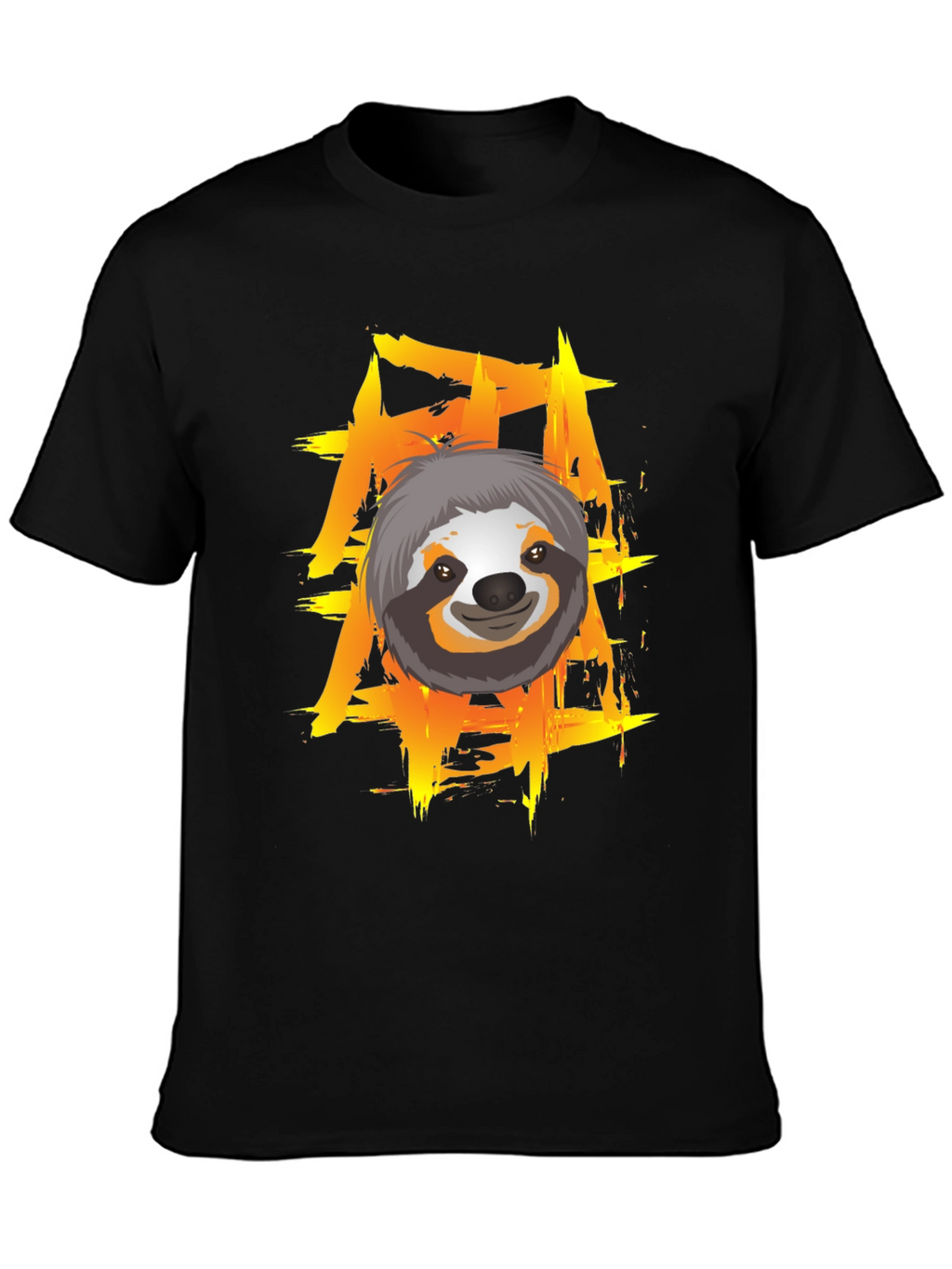 Sloth Graphic Tee - Cool Brushstroke Design