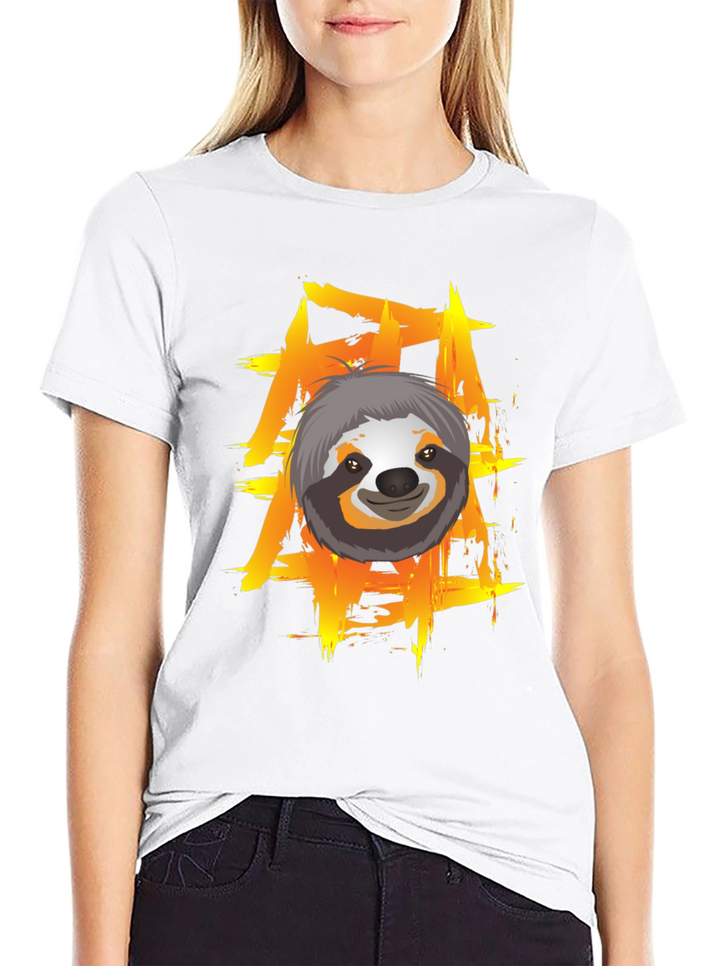 Sloth Graphic Tee - Cool Brushstroke Design