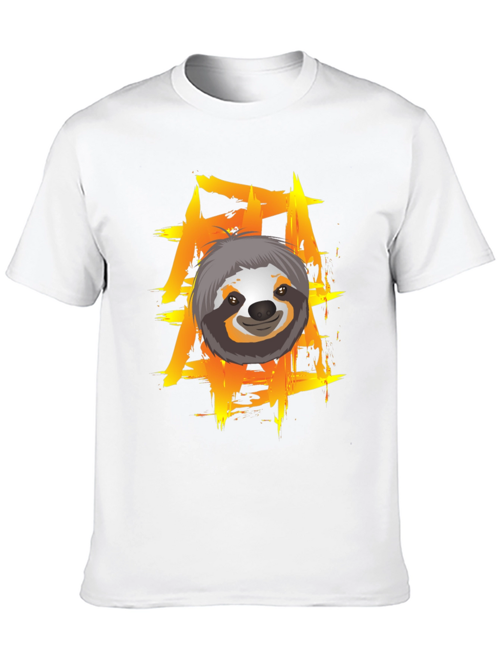 Sloth Graphic Tee - Cool Brushstroke Design