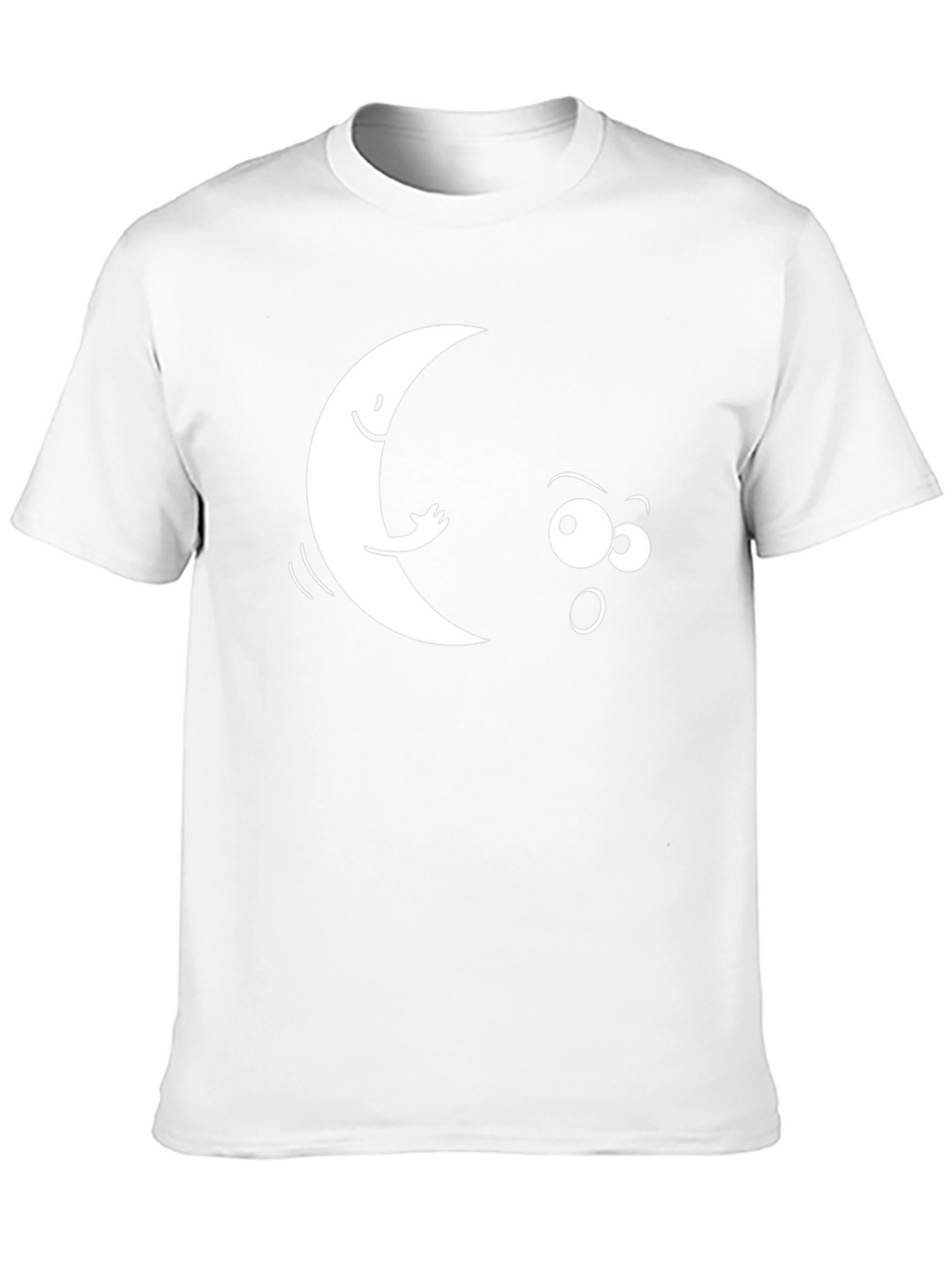 Funny Moon & Star Black Graphic T-Shirt