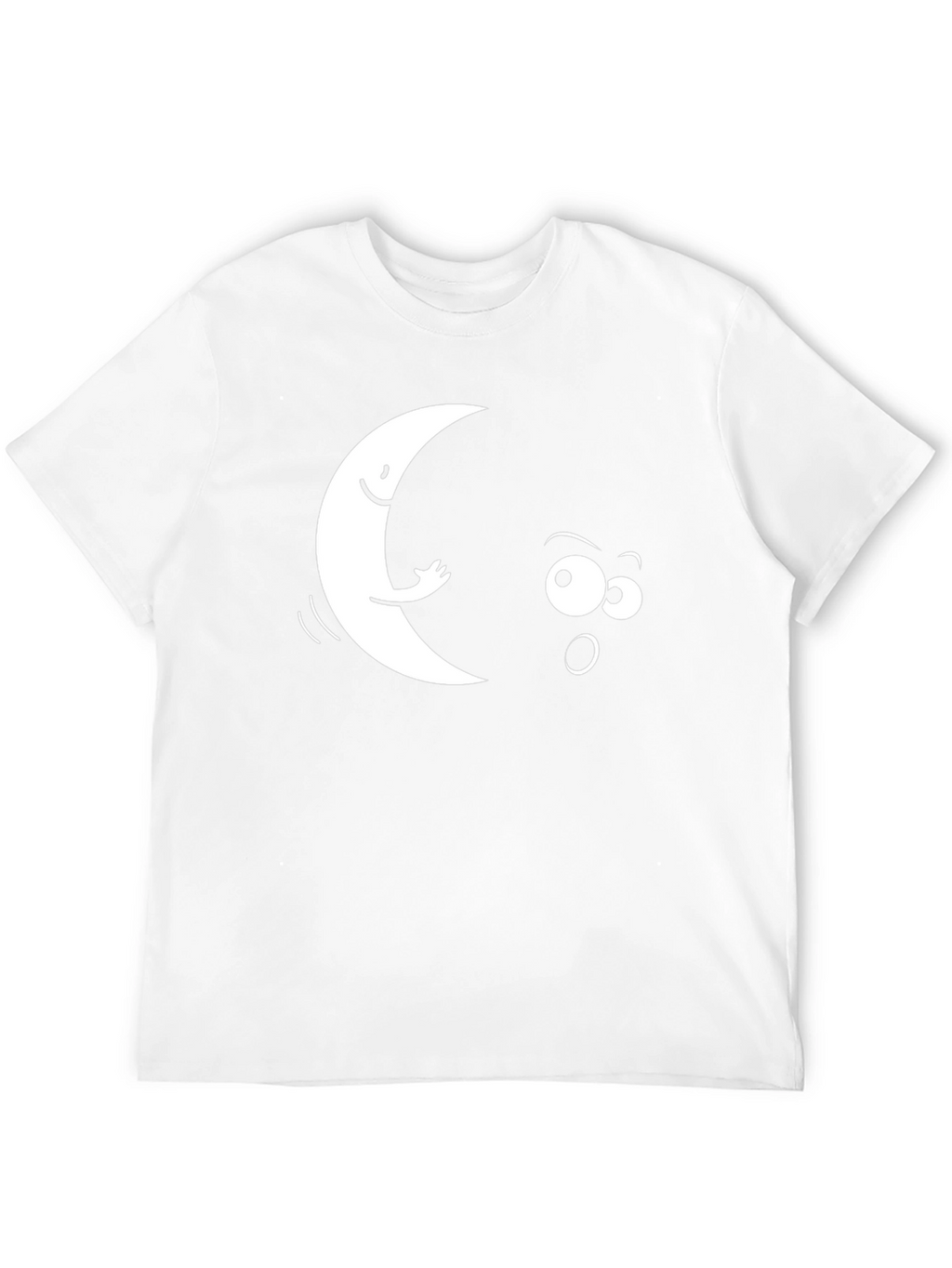 Funny Moon & Star Black Graphic T-Shirt