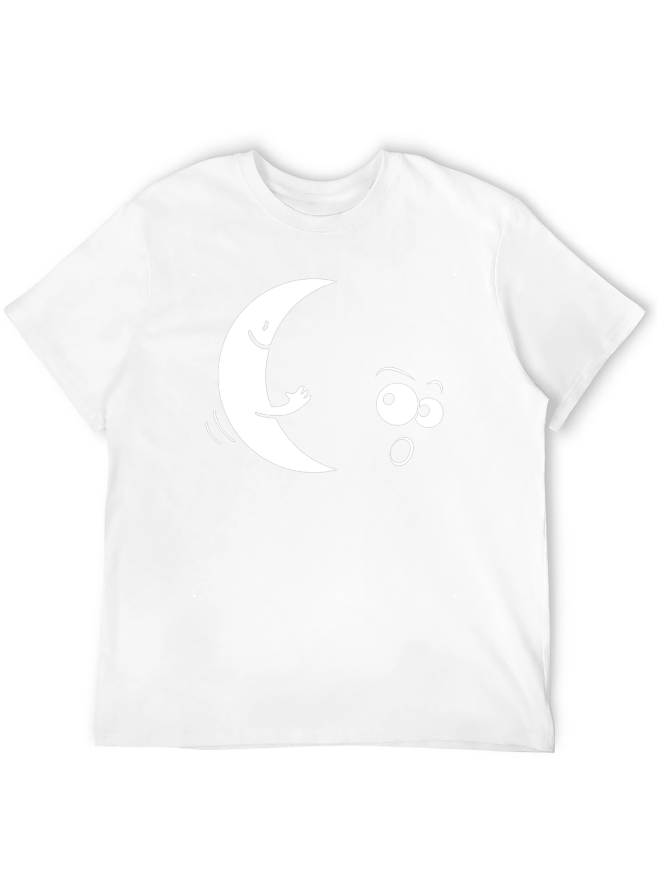 Funny Moon & Star Black Graphic T-Shirt