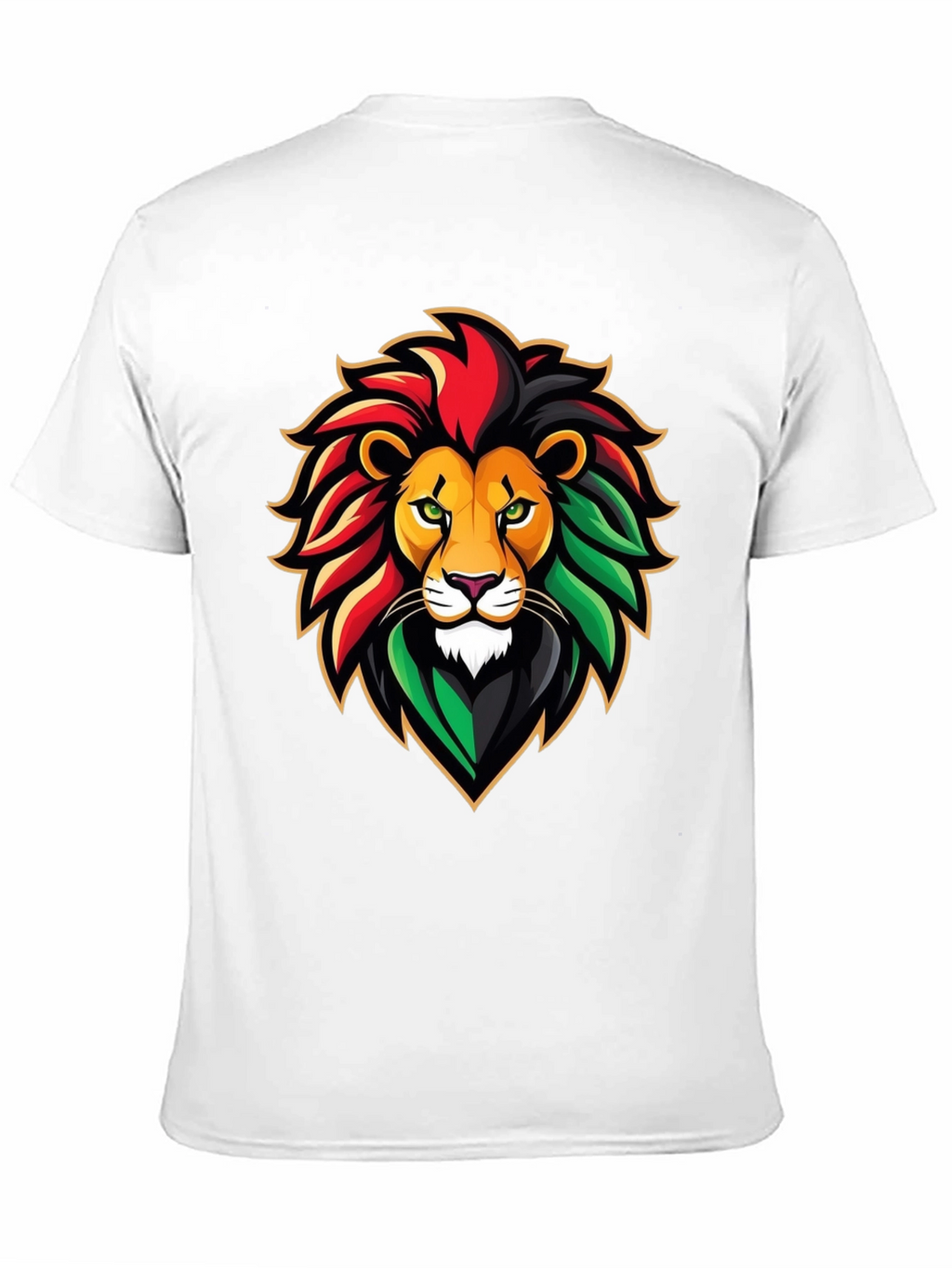 Rasta Lion Graphic Tee - Black Cotton T-Shirt