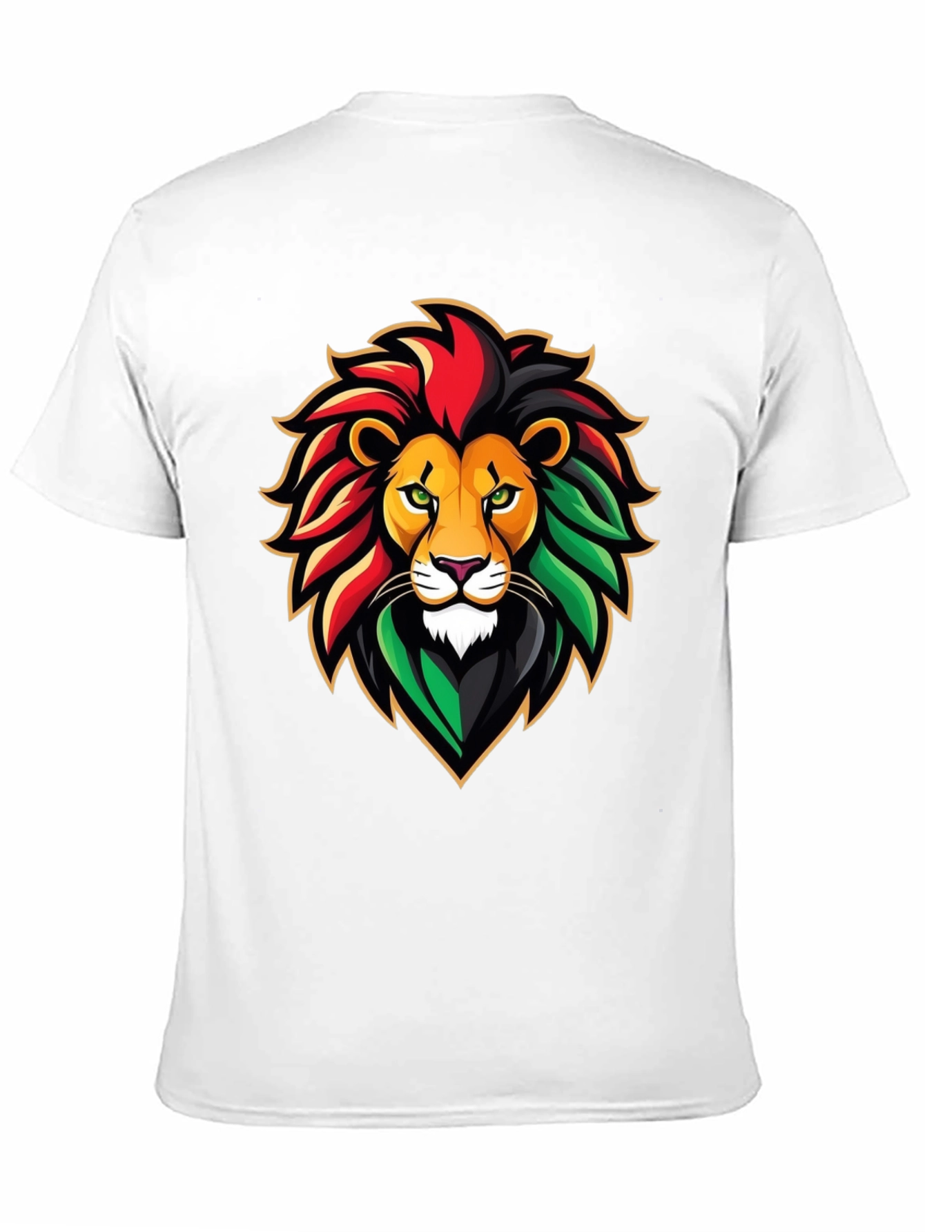 Rasta Lion Graphic Tee - Black Cotton T-Shirt