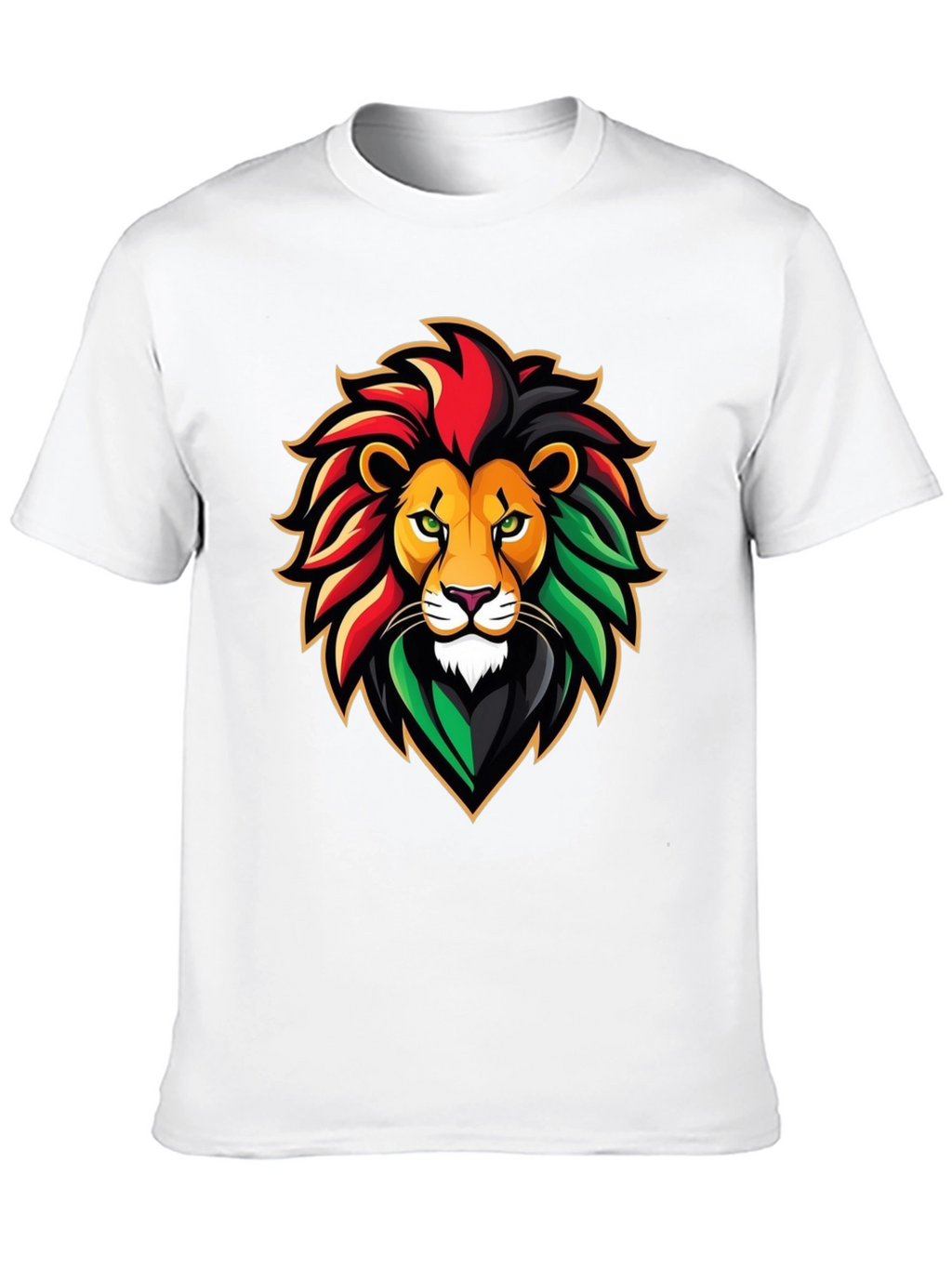 Rasta Lion Graphic Tee - Black Cotton T-Shirt