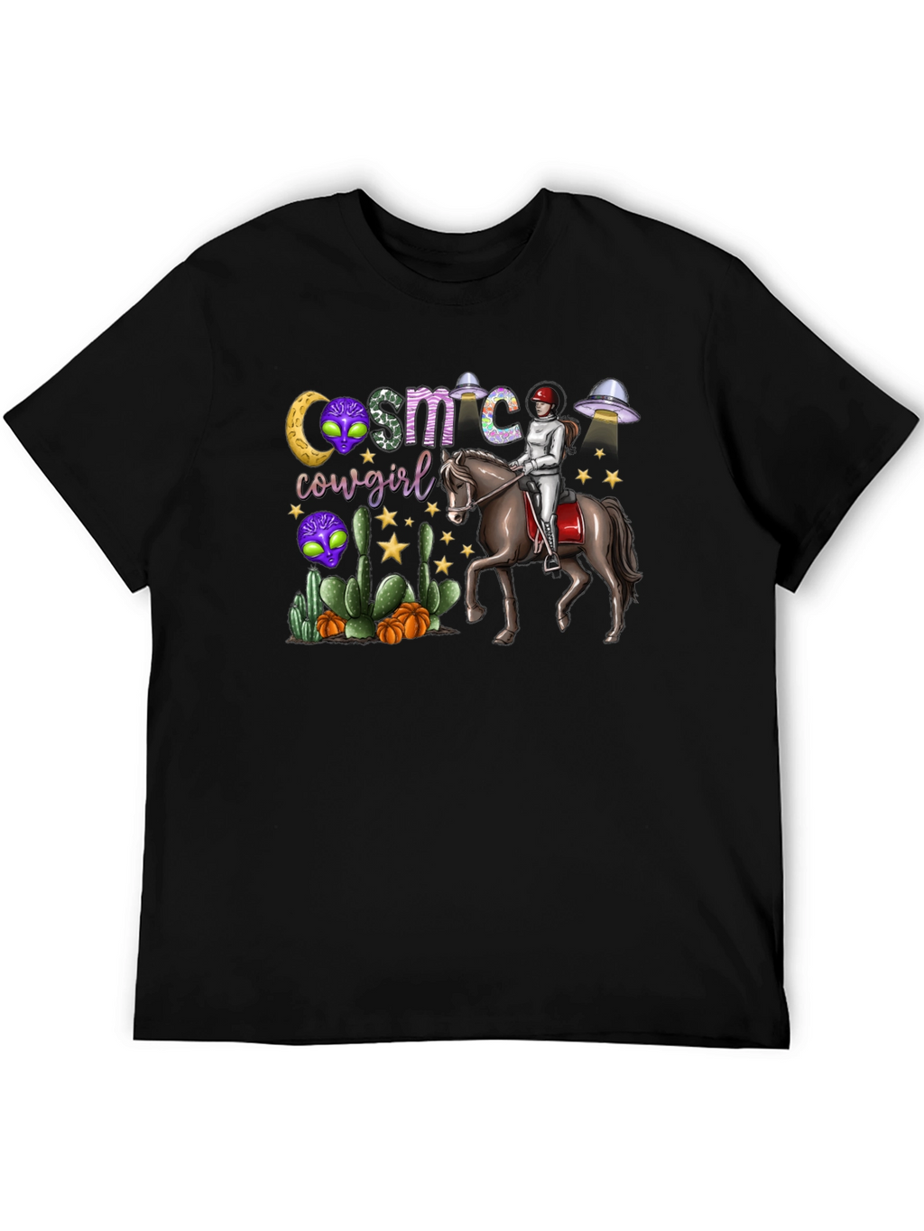 Cosmic Cowgirl T-Shirt - Western Space Rider Tee