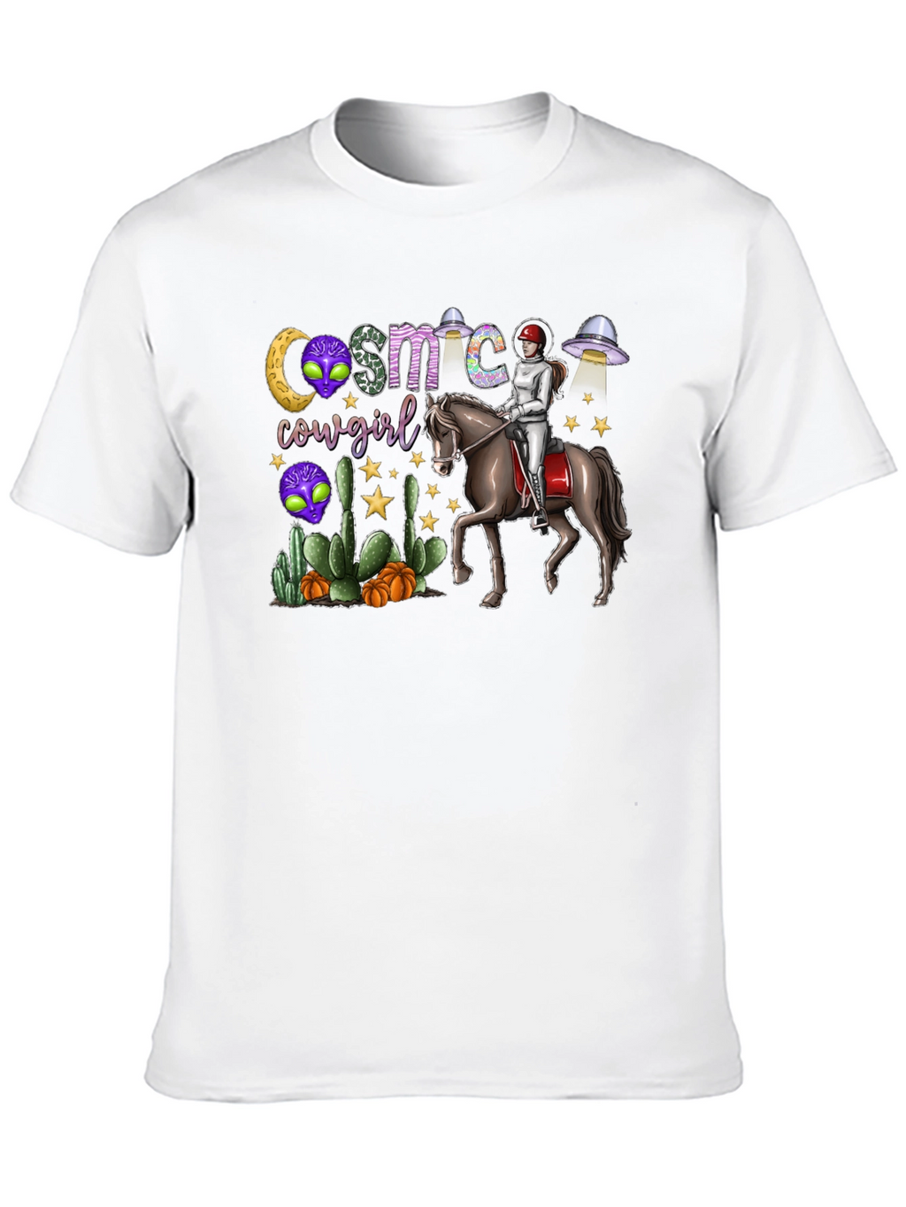 Cosmic Cowgirl T-Shirt - Western Space Rider Tee
