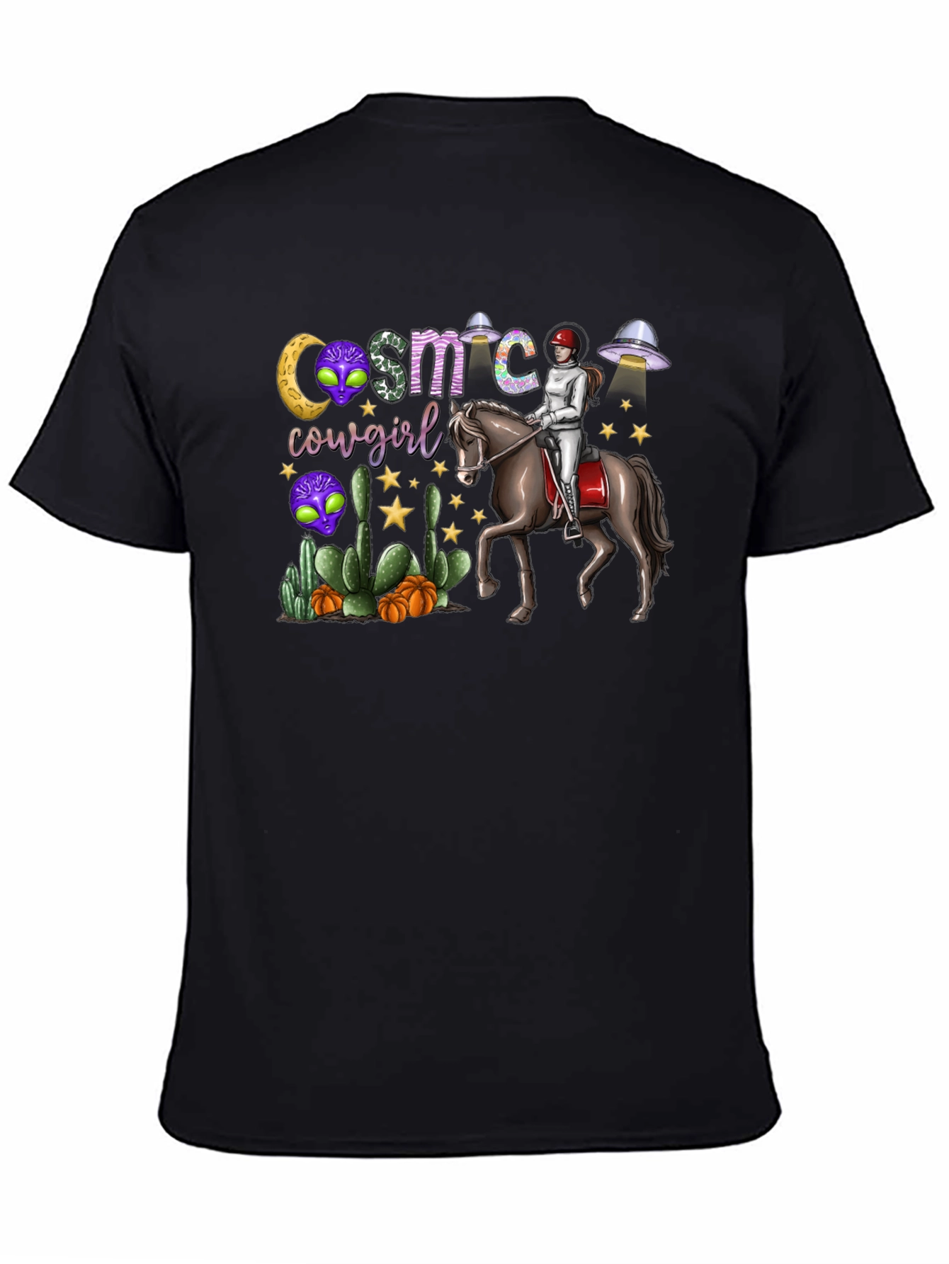 Cosmic Cowgirl T-Shirt - Western Space Rider Tee