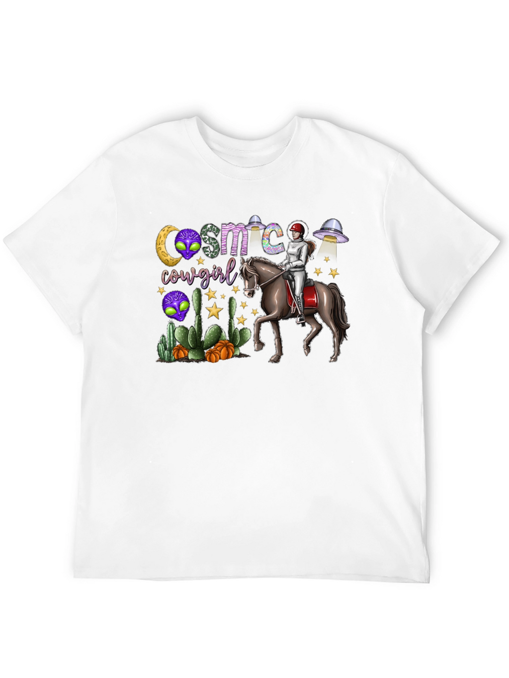 Cosmic Cowgirl T-Shirt - Western Space Rider Tee